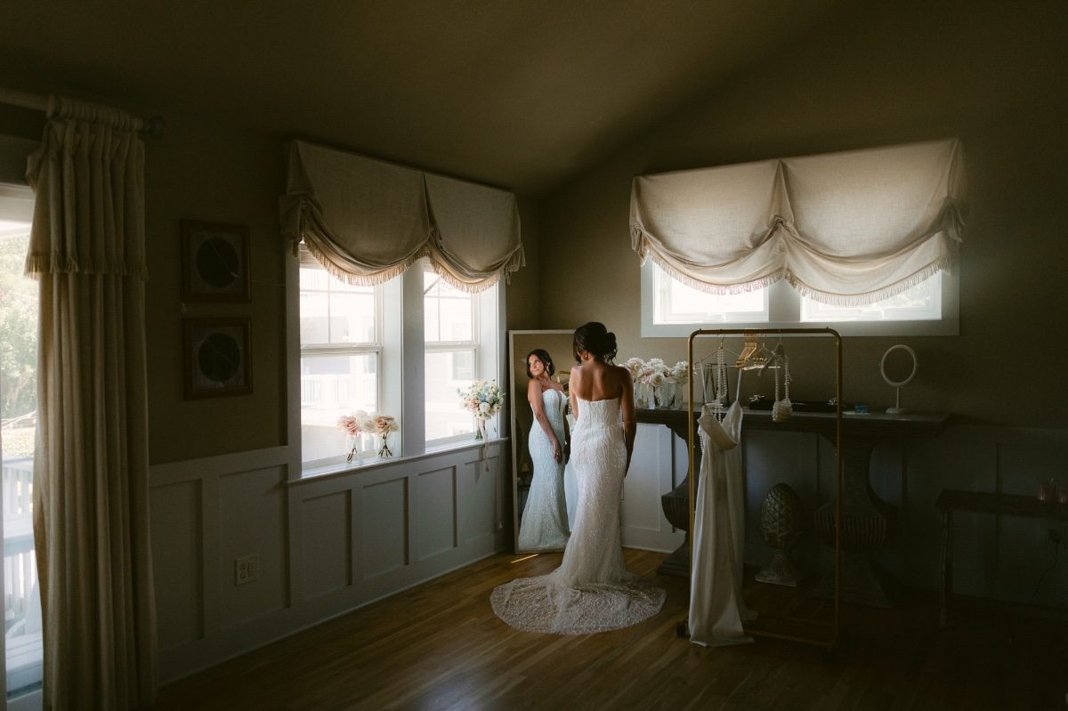 strapless beaded wedding dress
