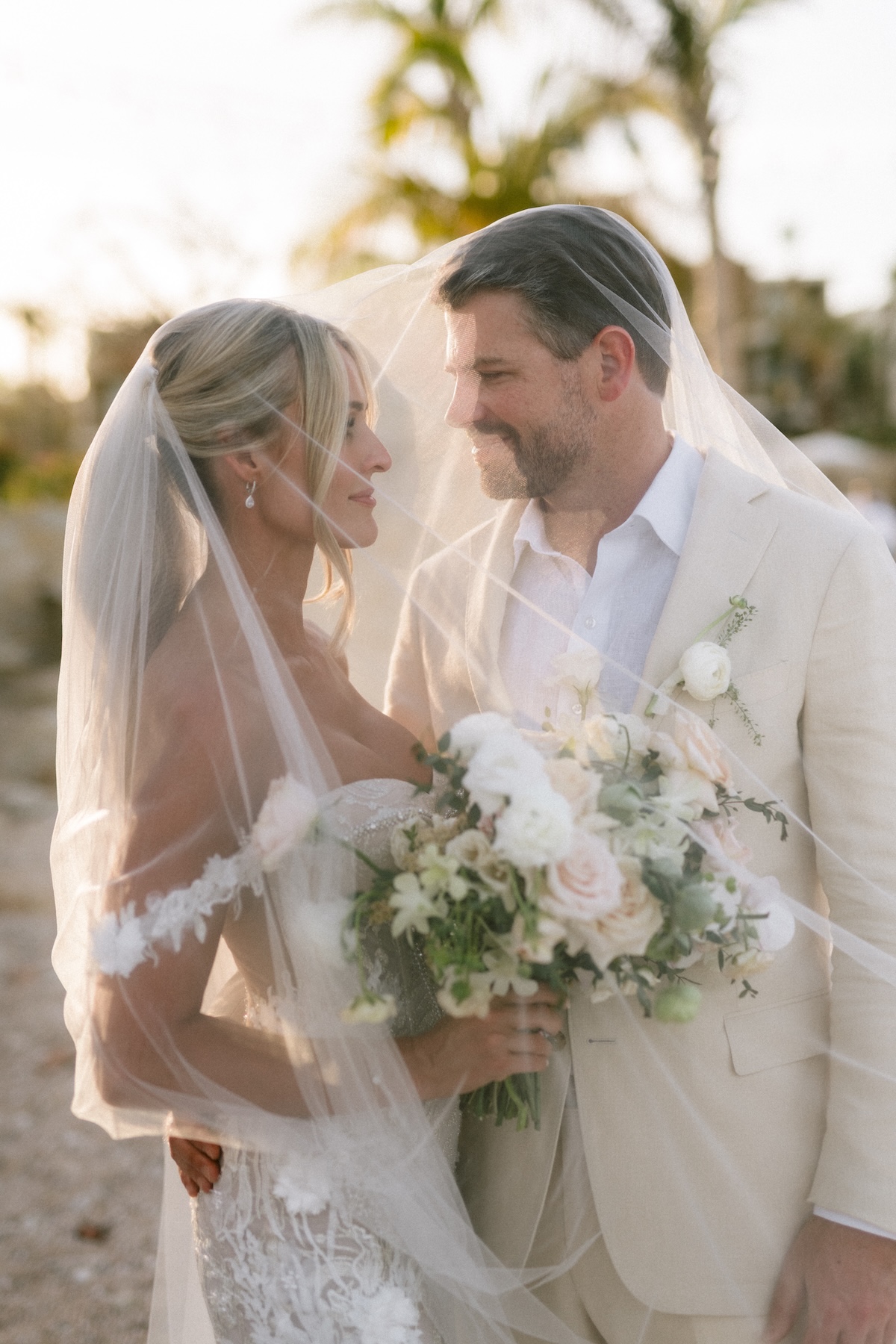 under the veil wedding portraits