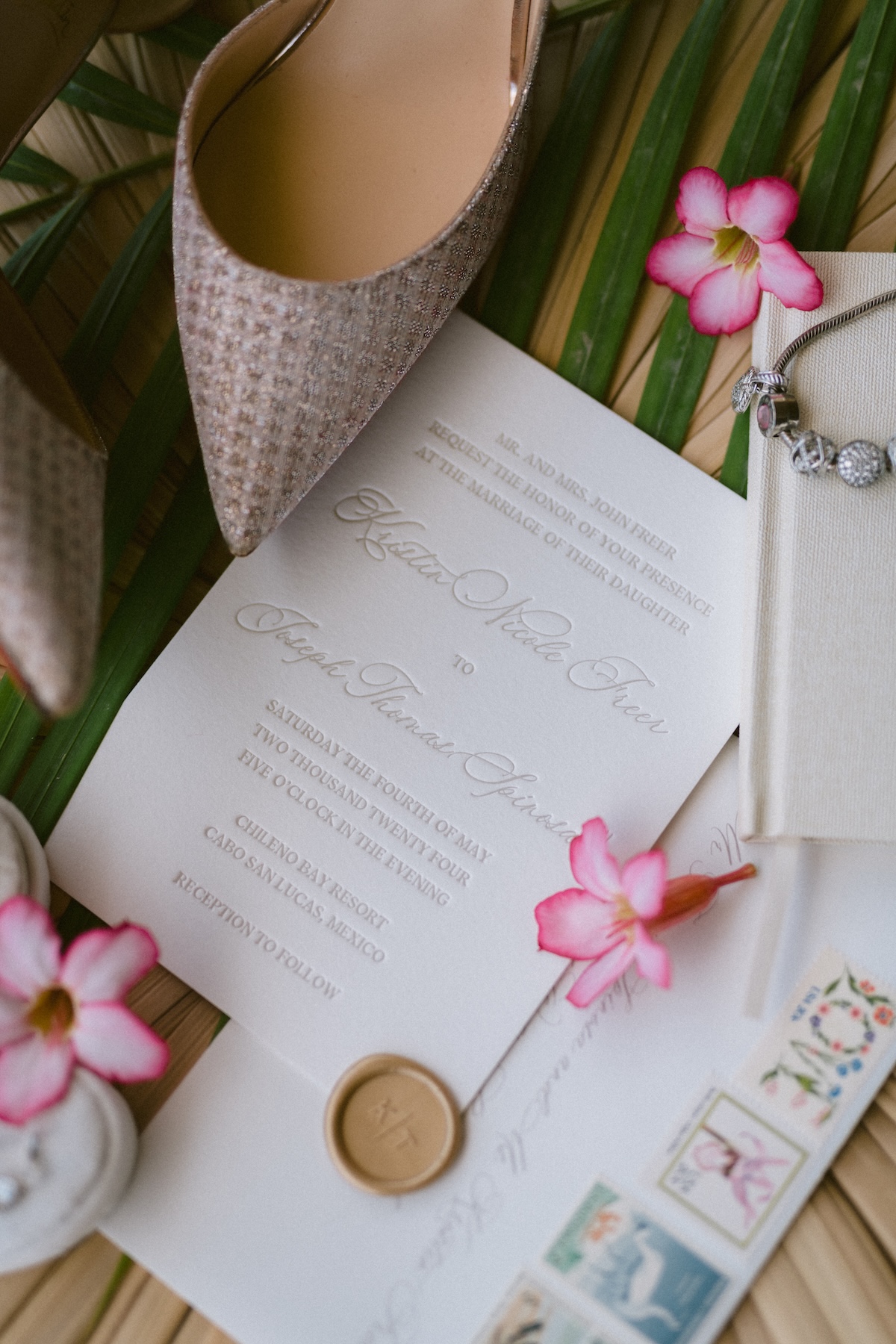 white and off-white wedding invitations
