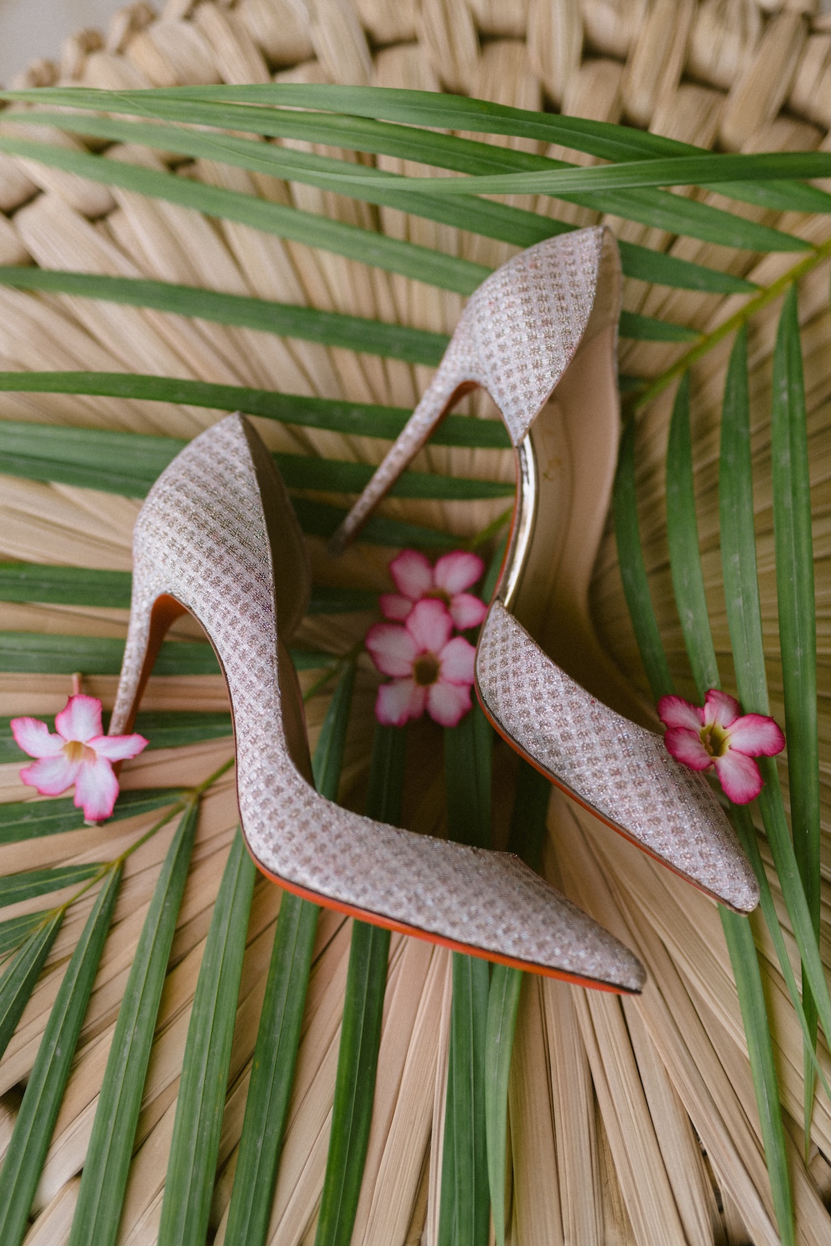 textured wedding shoes