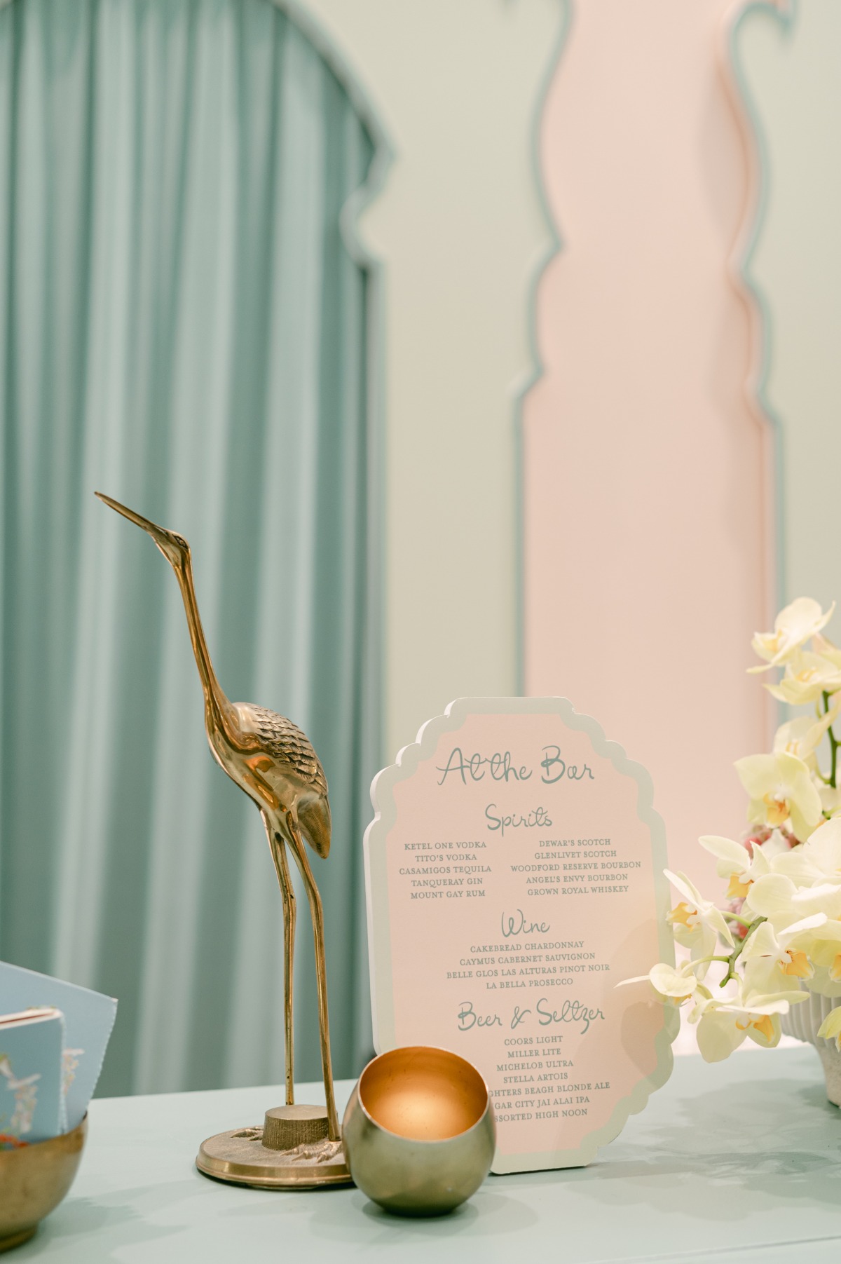 pastel wedding bar ideas