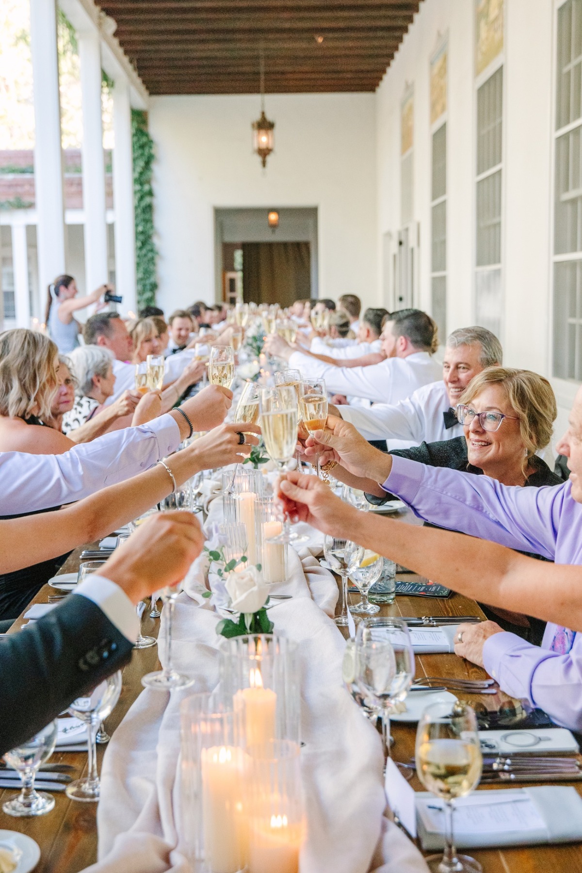 long banquet table reception