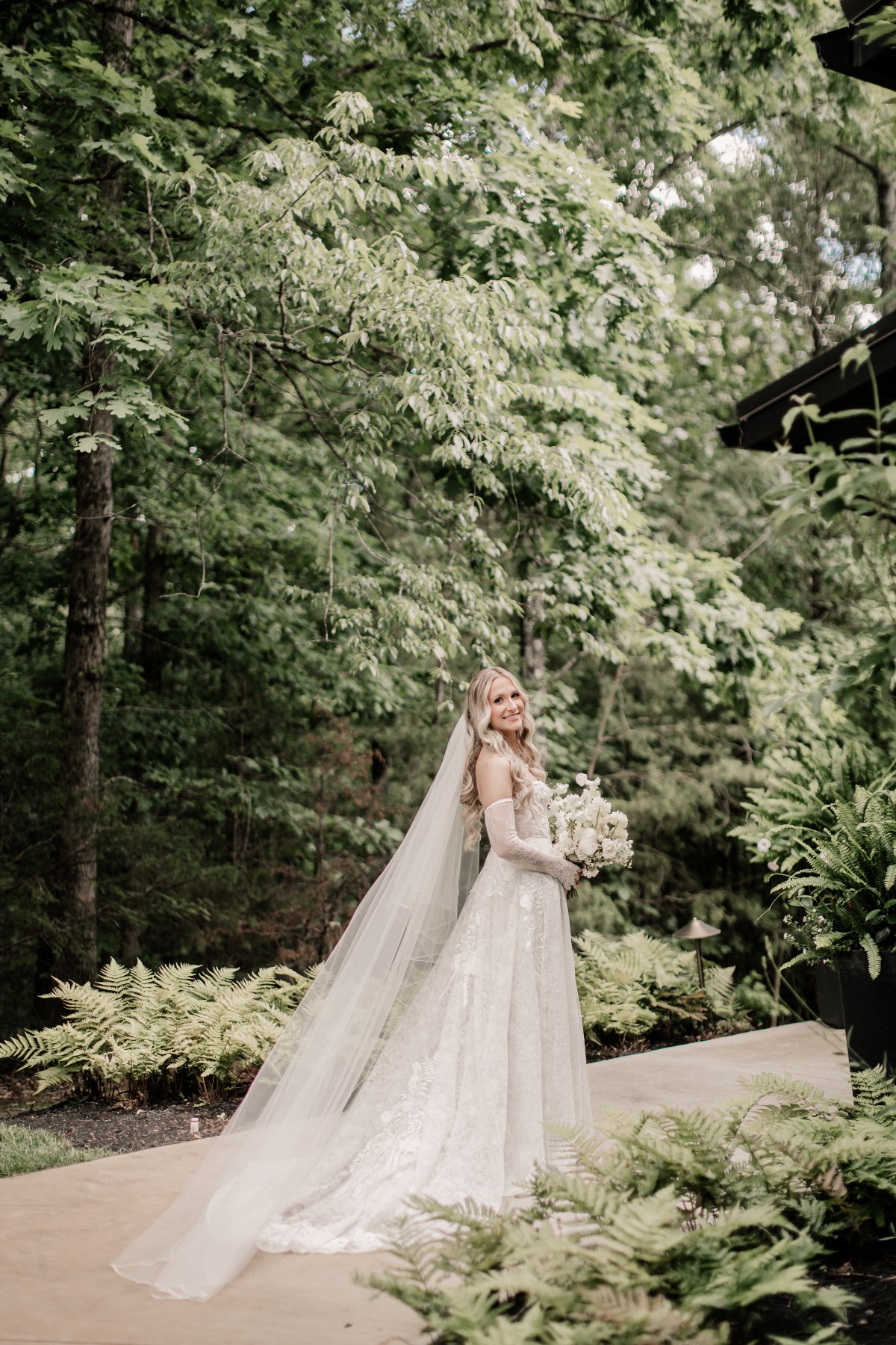 romantic lace a line wedding dress
