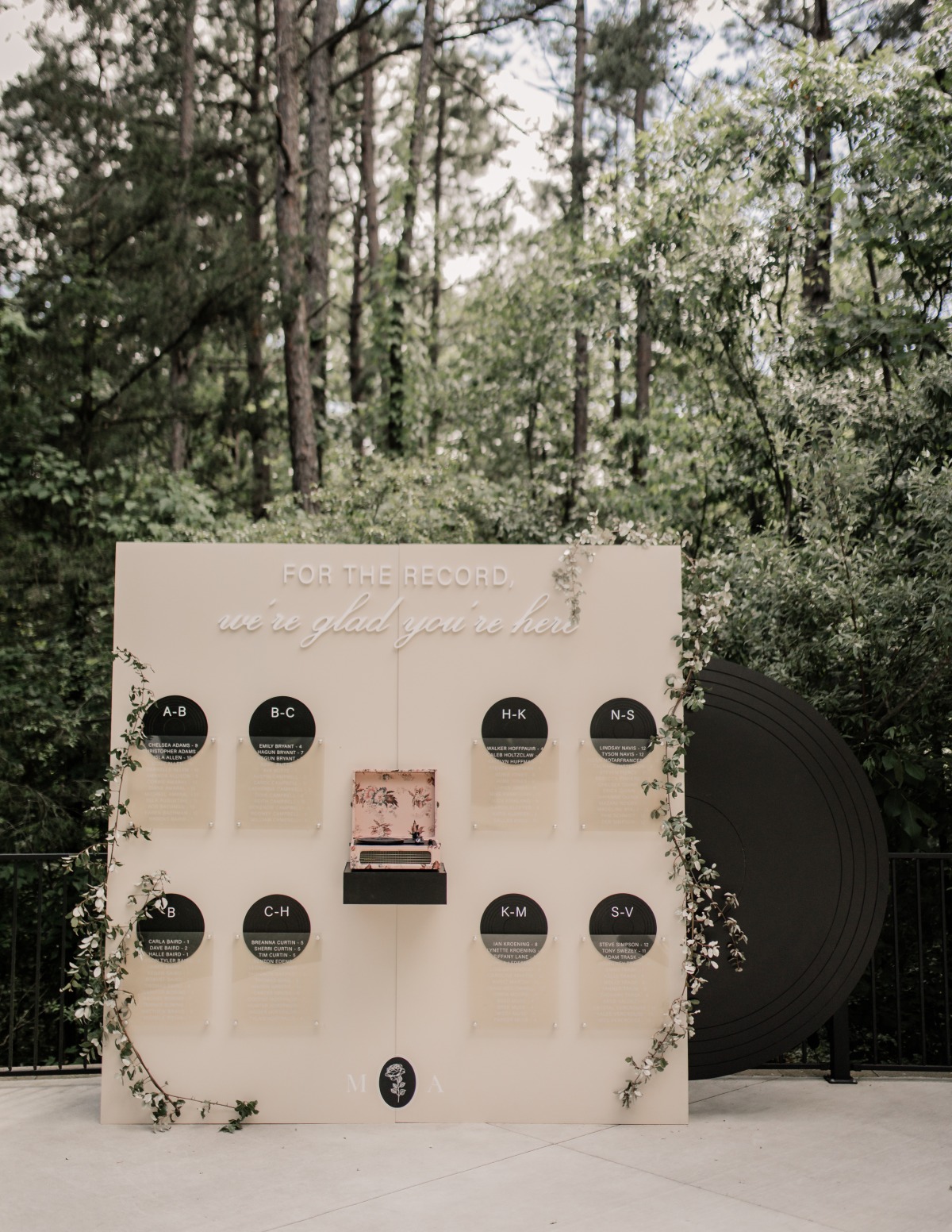 music record themed escort display ideas for wedding