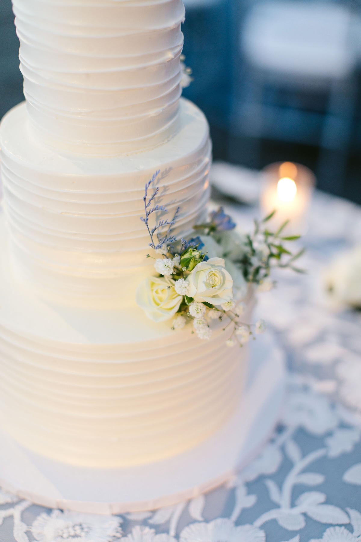 blue thistle wedding cake accent
