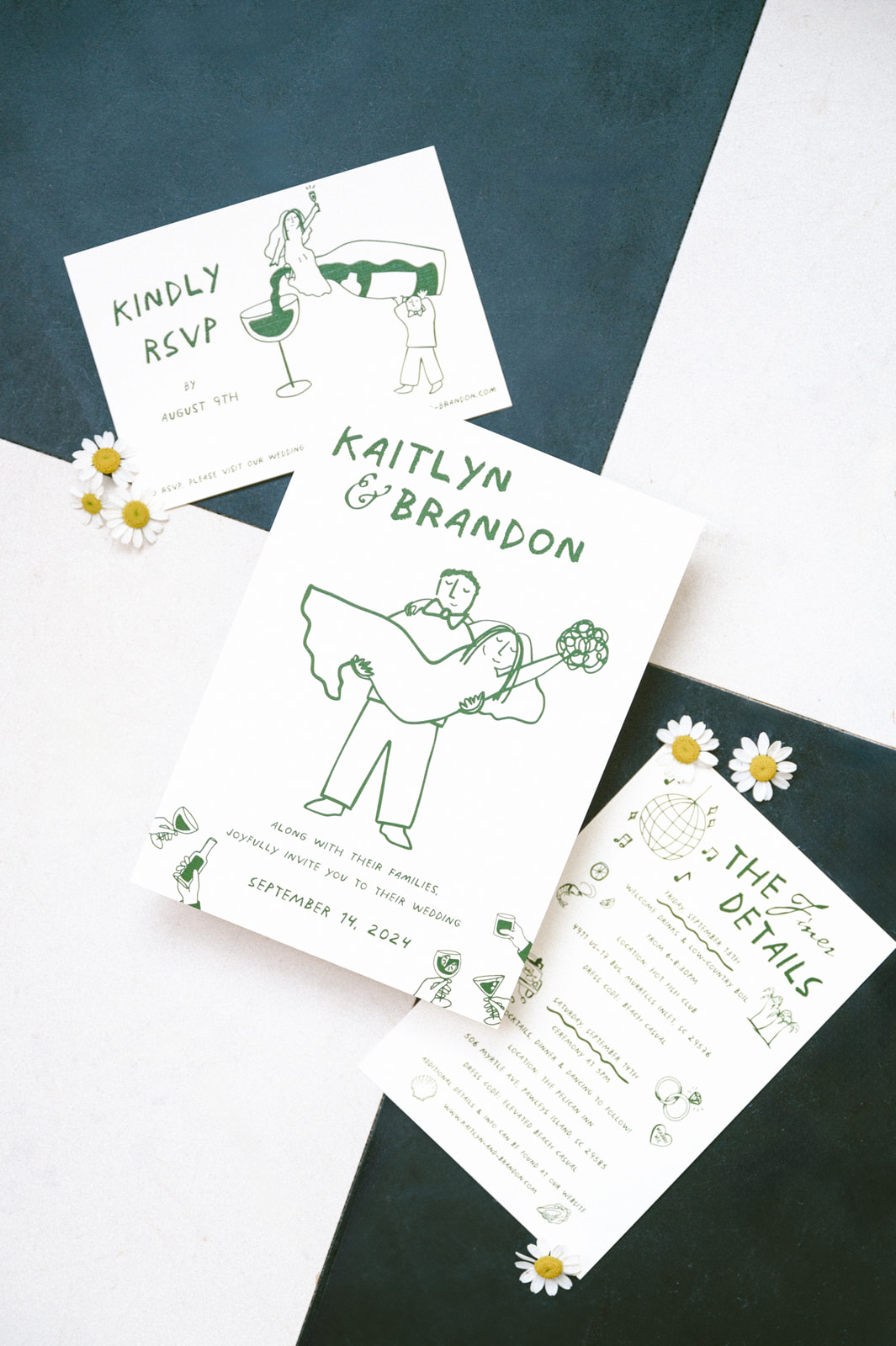 line drawn invitations