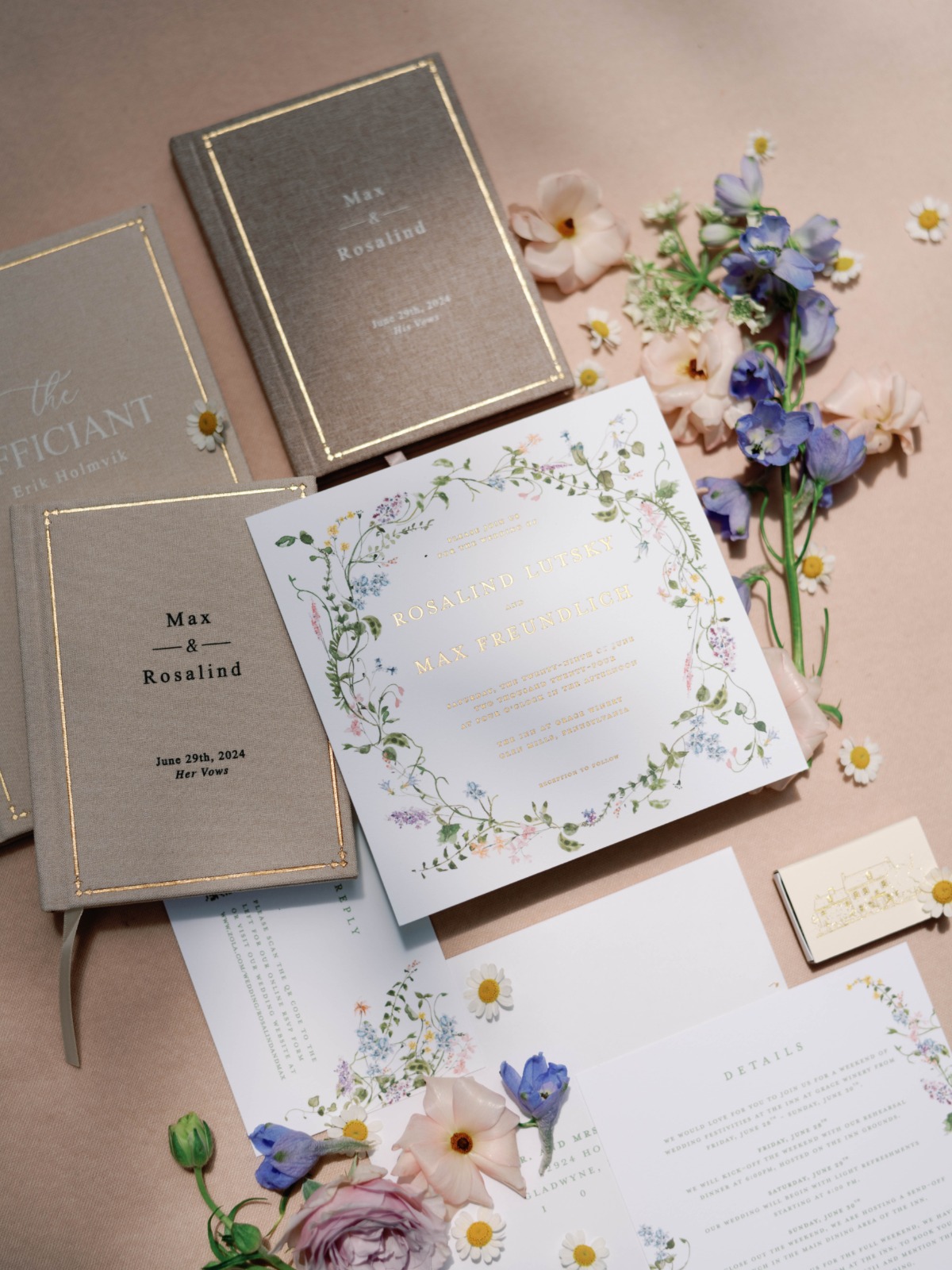 custom linen books for wedding vows