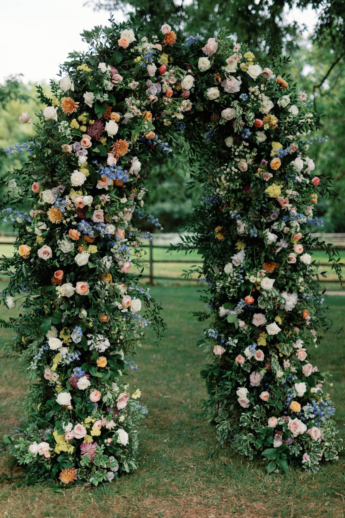 pastel garden floral arch