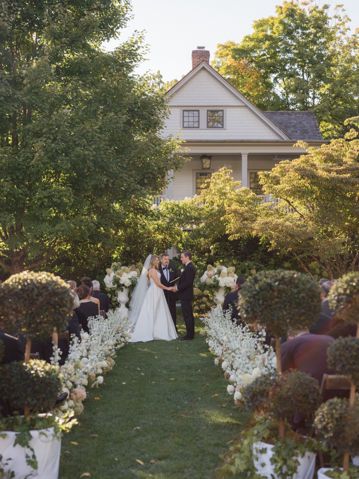 organic garden-inspired wedding ceremony decor