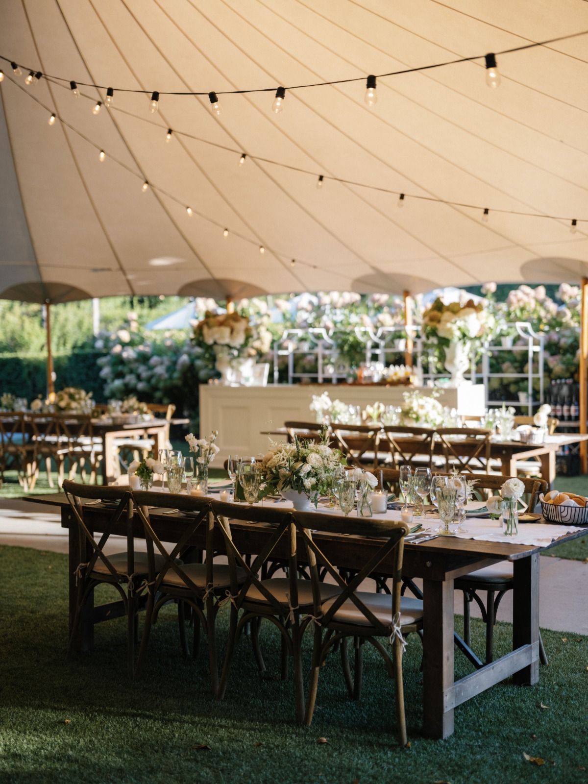 natural colored tent wedding