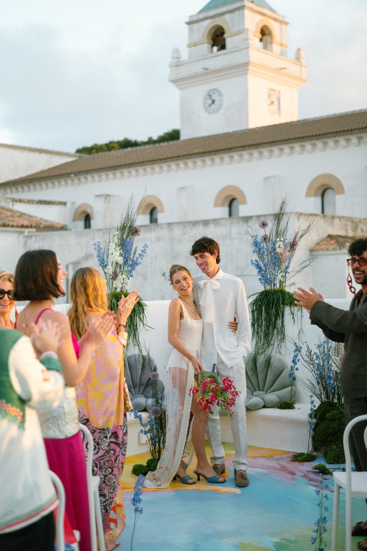 groom with scarf bow