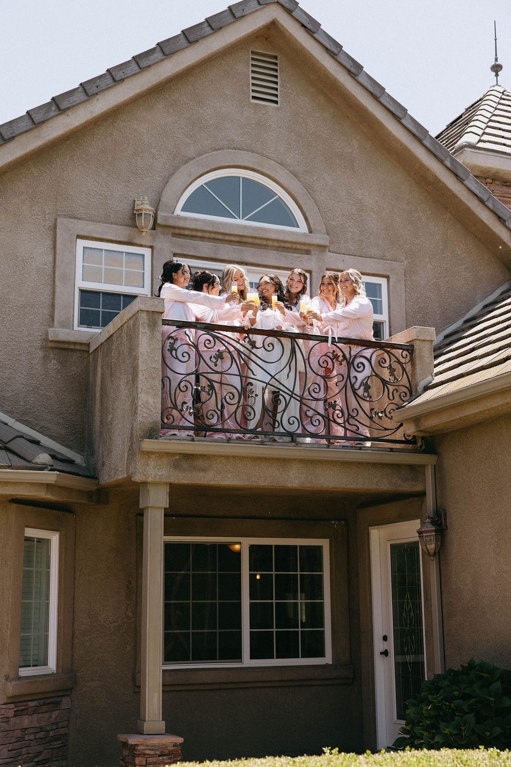 bridesmaids toasting