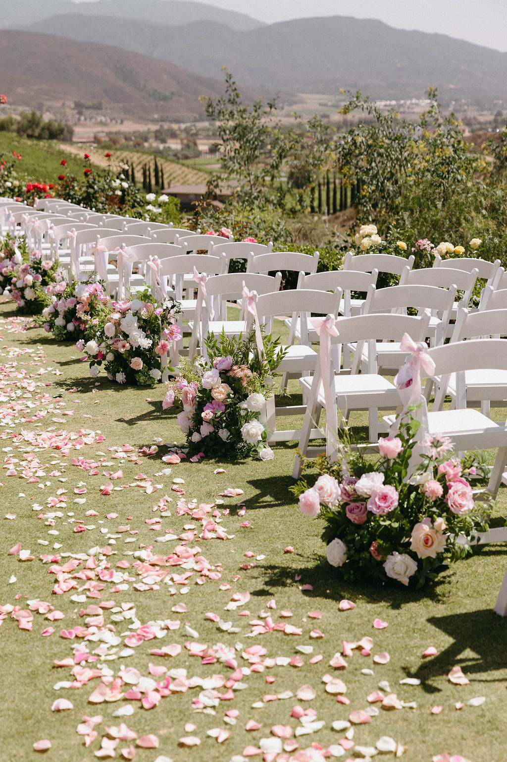 faux flowers for wedding ceremony