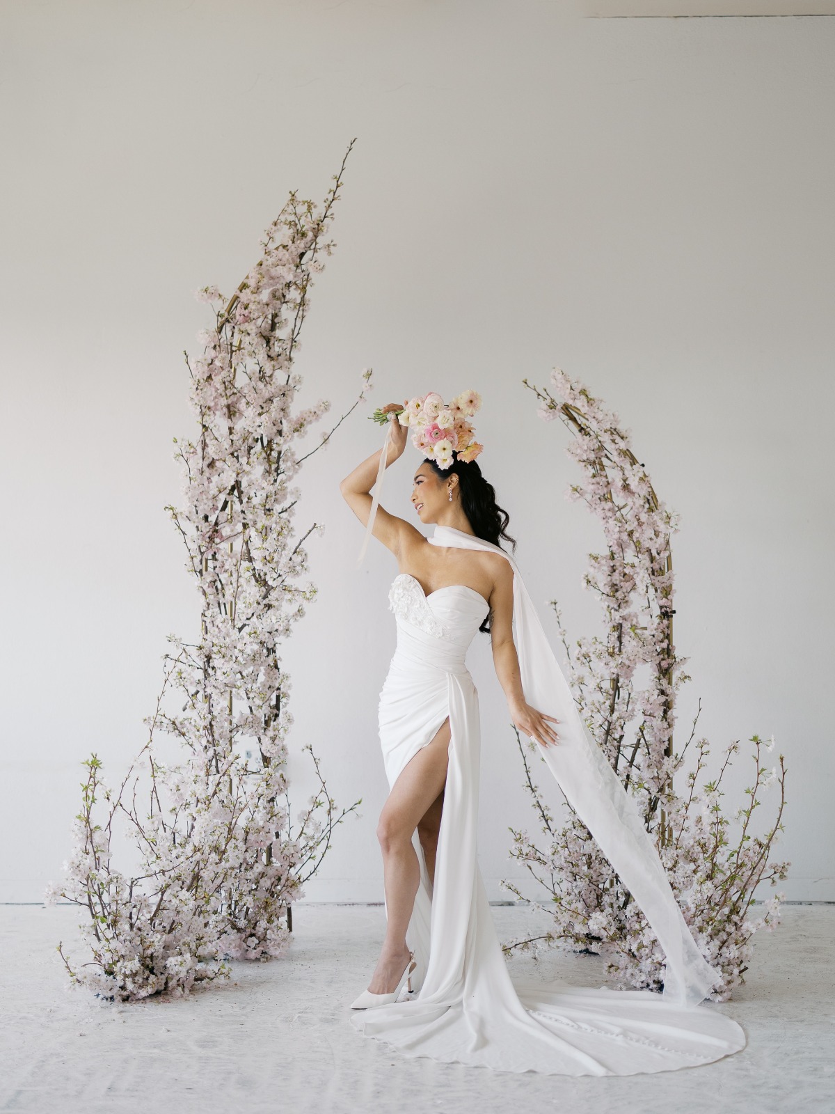 cherry blossom wedding arch