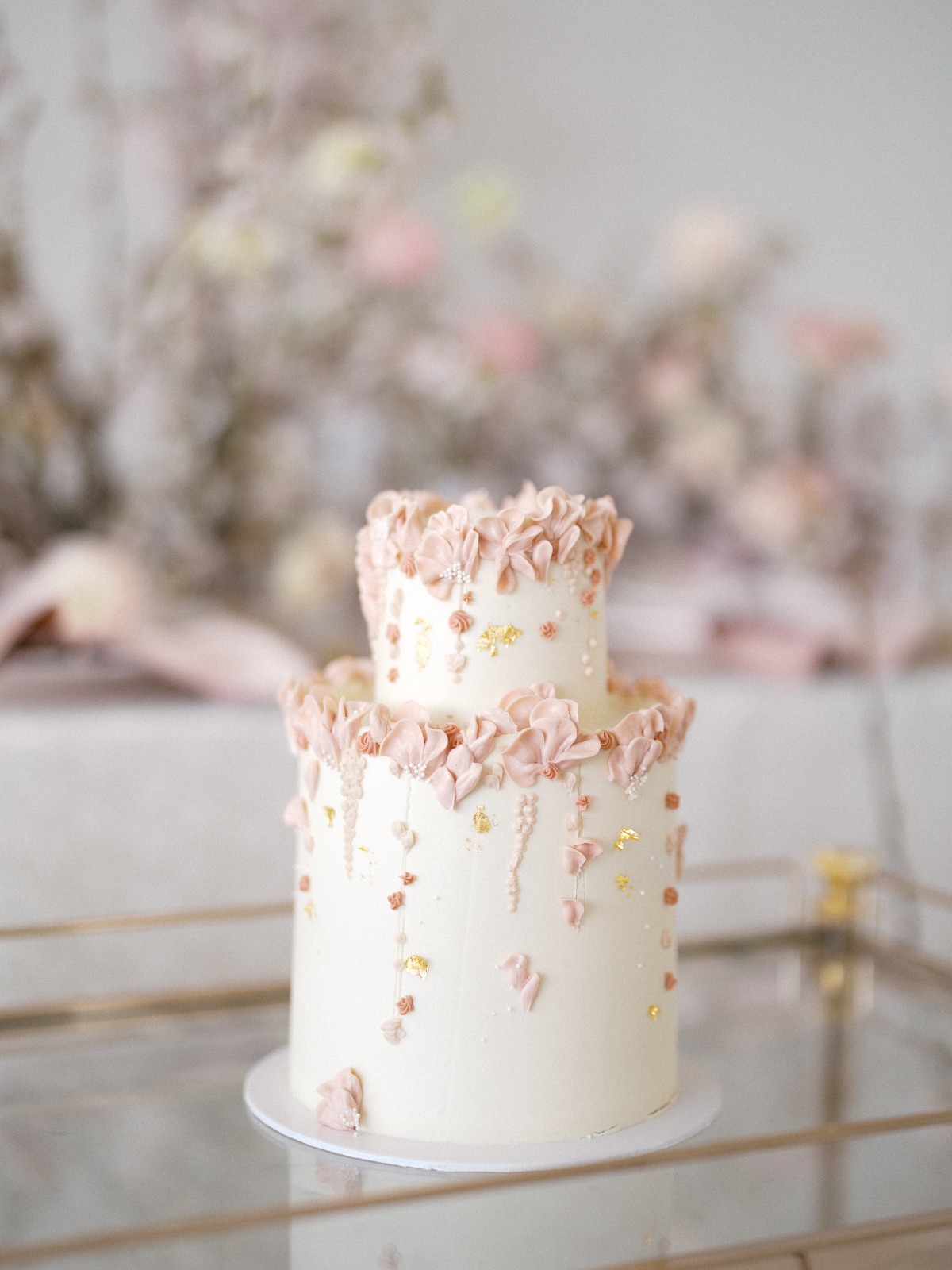 painted buttercream wedding cake