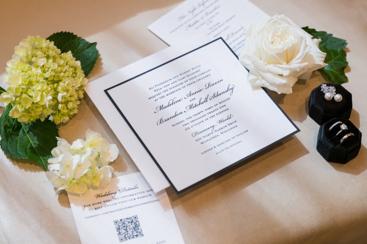 timeless navy wedding invitations
