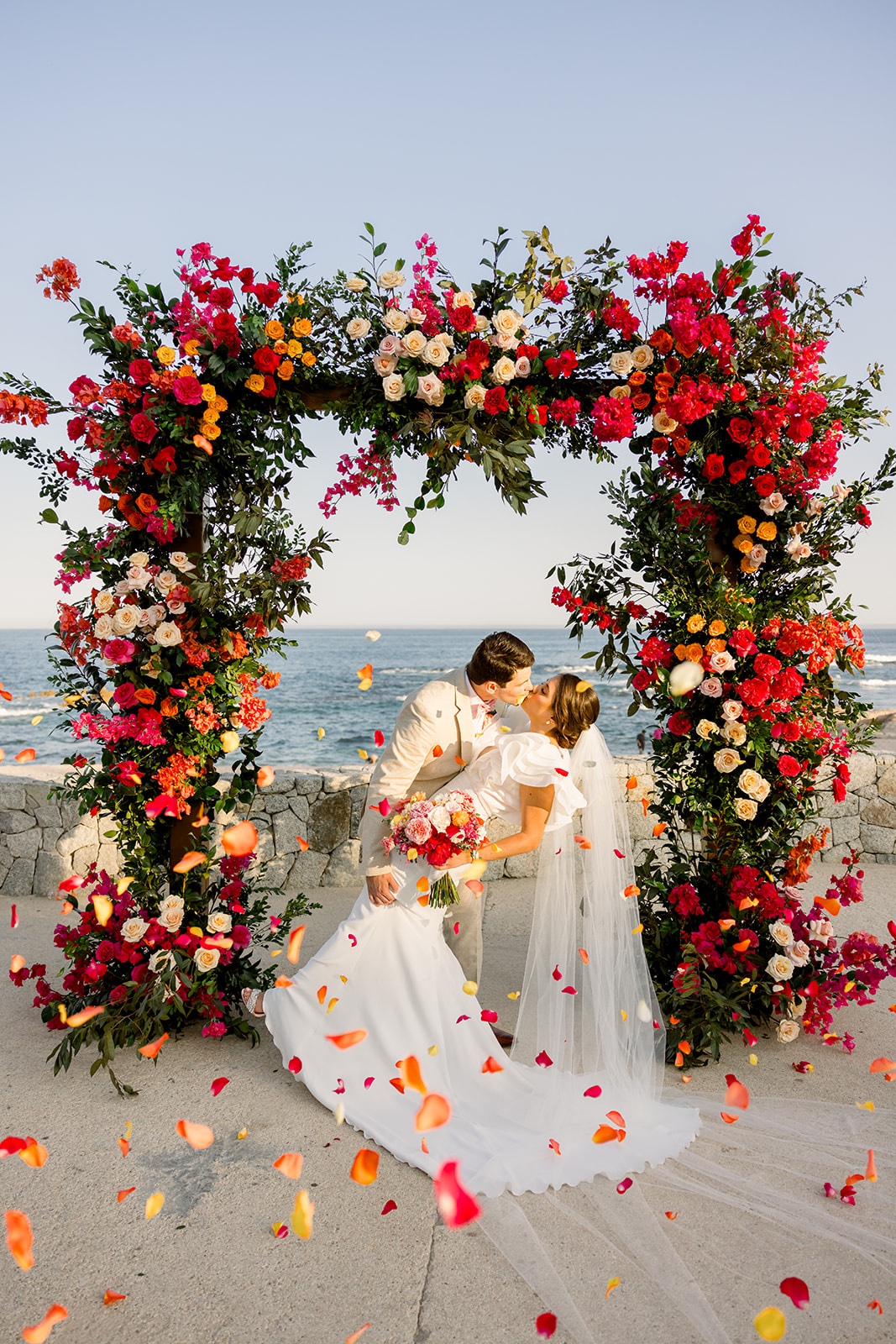 tropical floral arch ideas