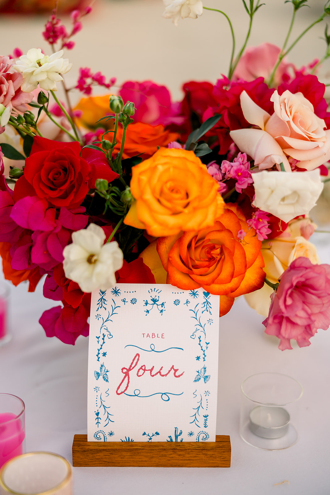 pink and orange wedding flowers