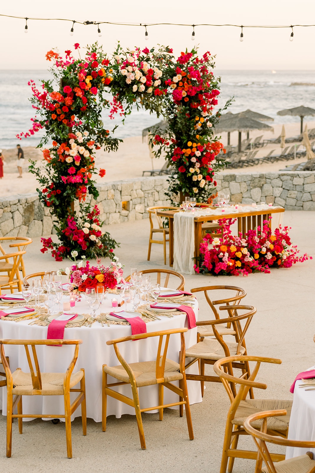 vibrant pink wedding ideas in cabo