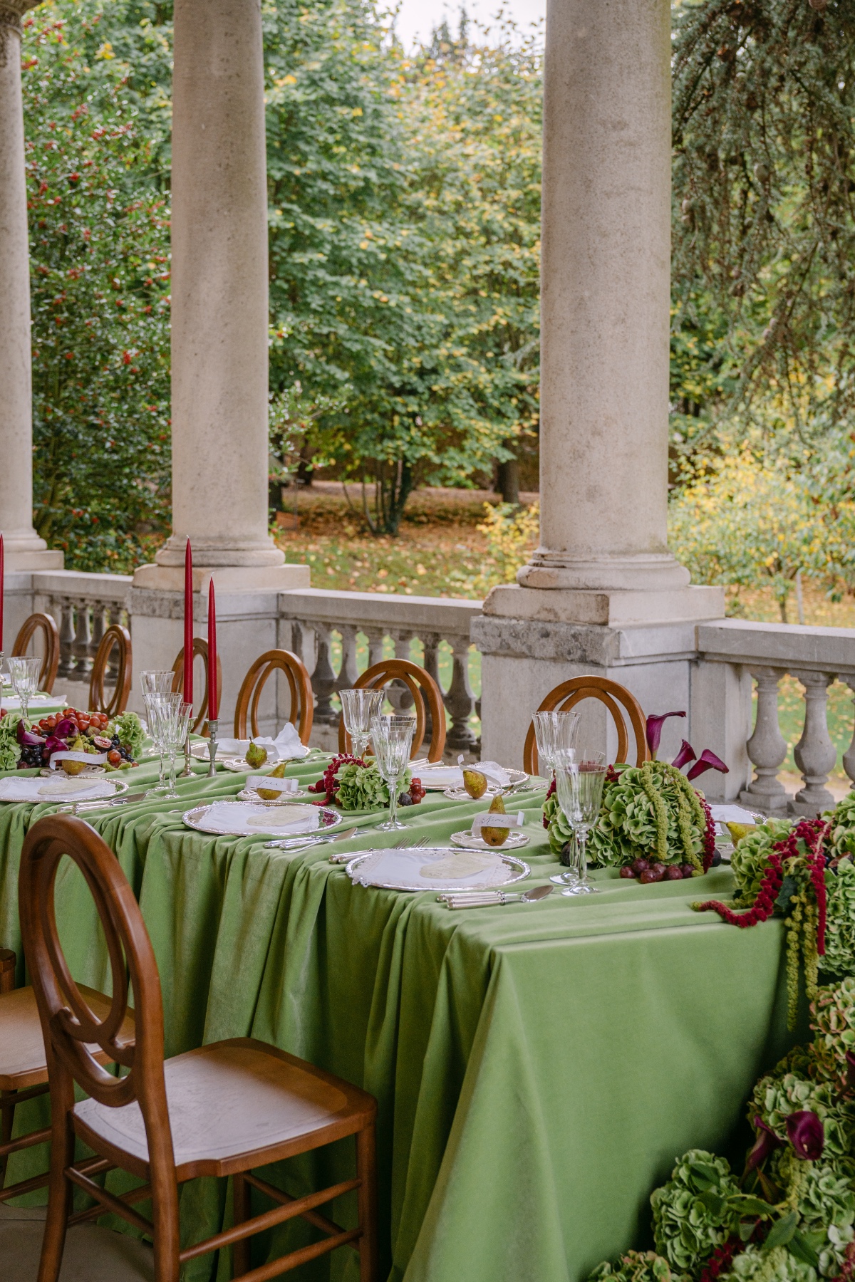 green wedding tablescape