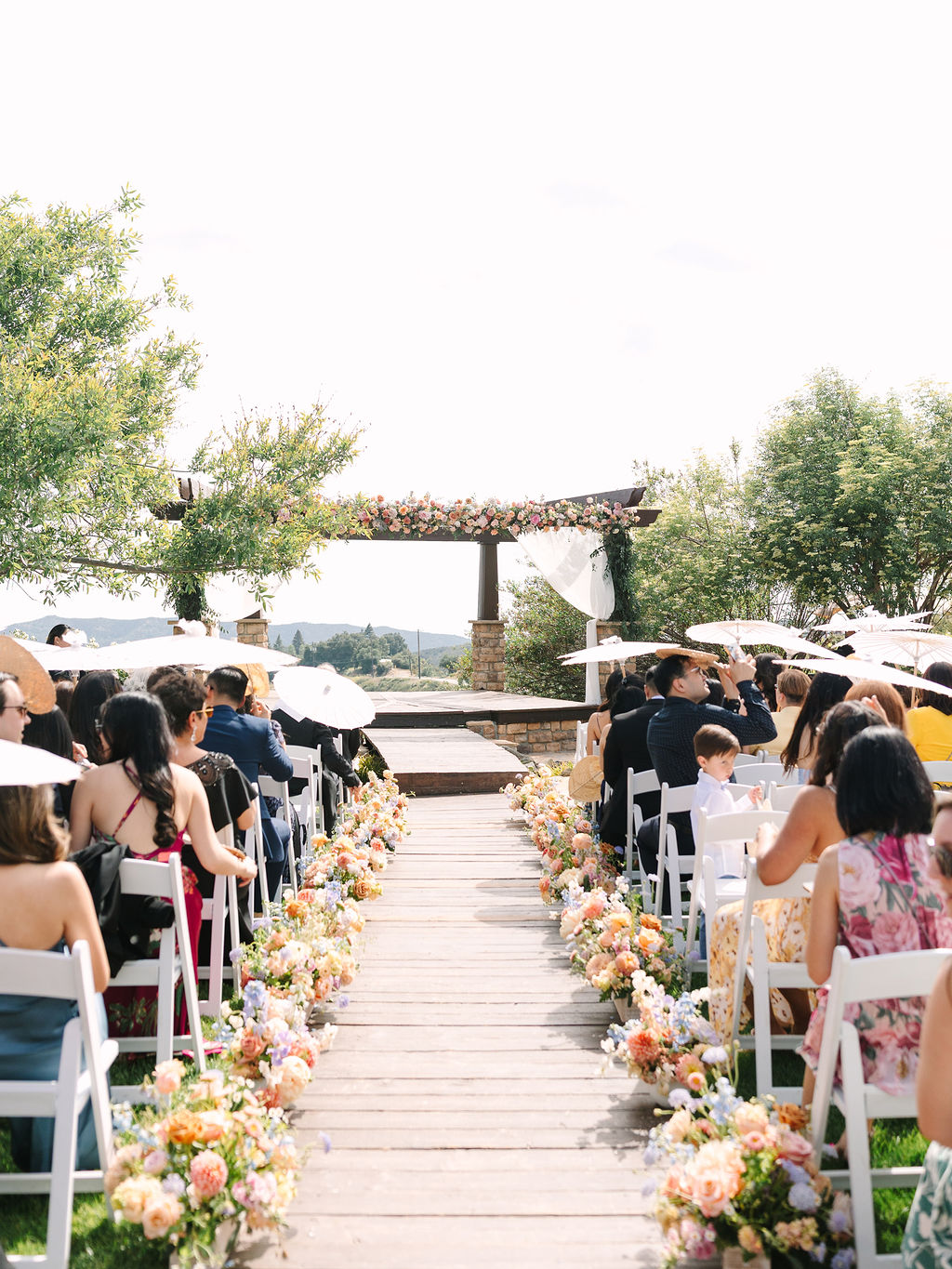 garden-inspired ceremony aisle