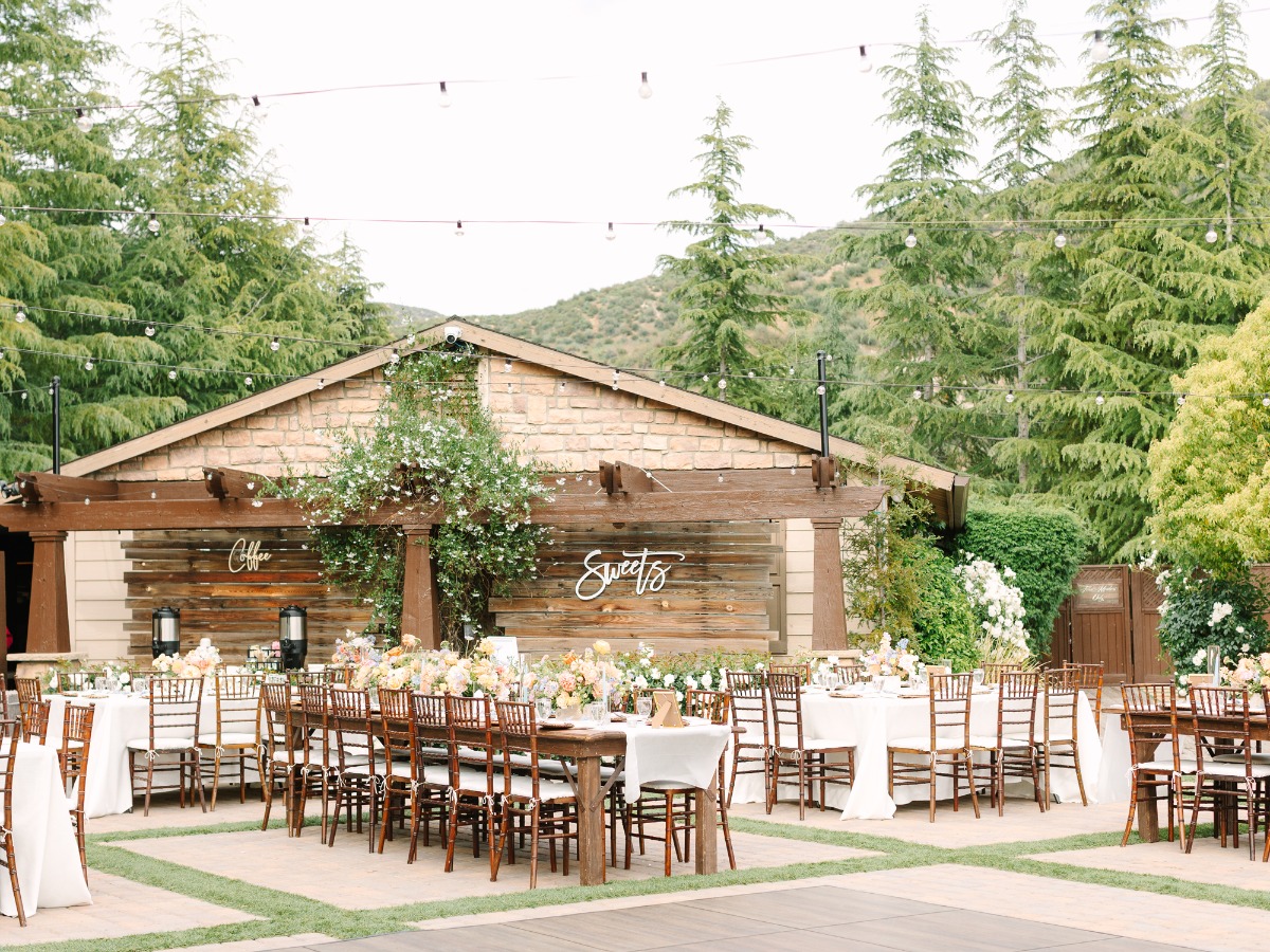 pastel outdoor wedding reception