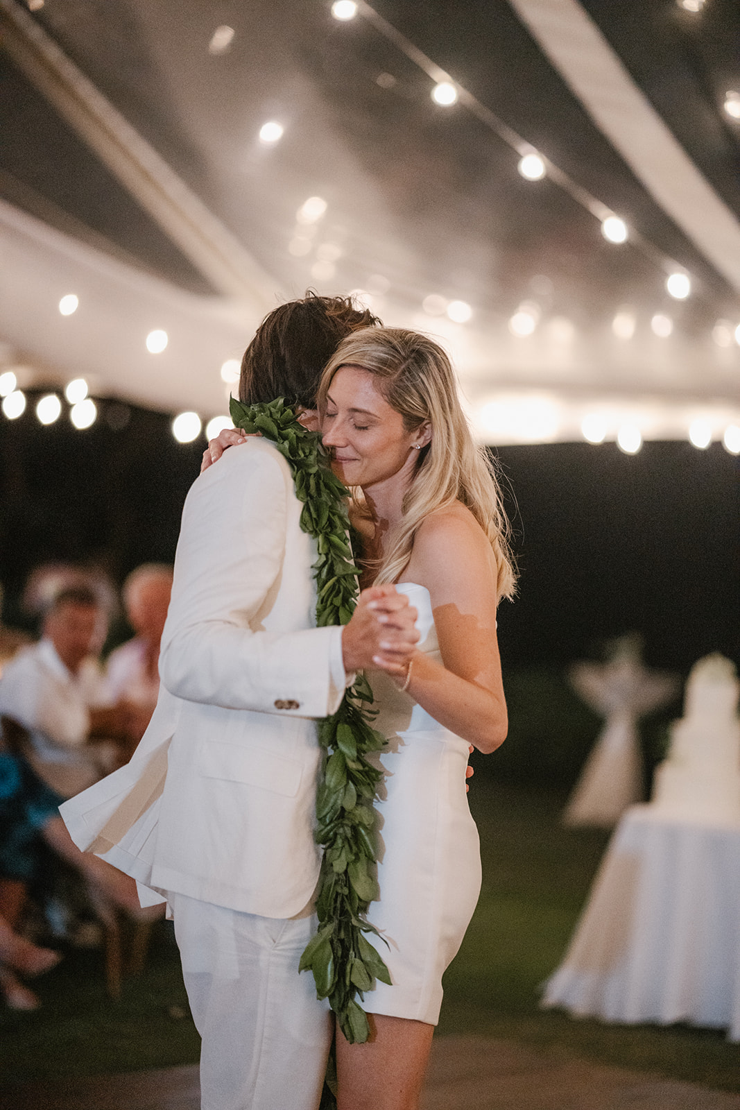 bride in mini dress for first dance