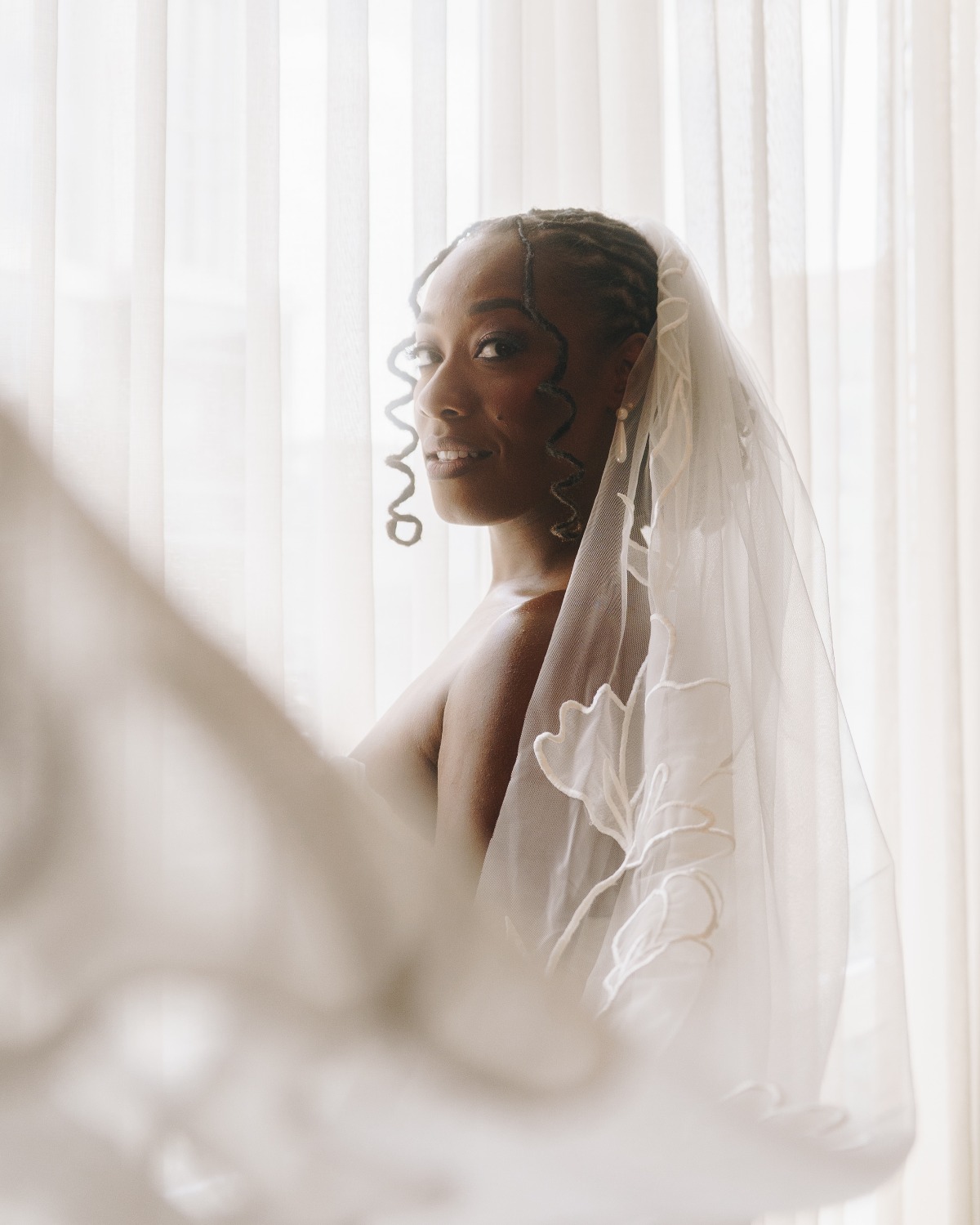 embroidered veil