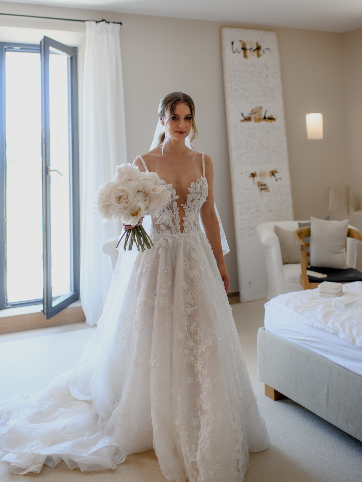 sexy lace wedding gown