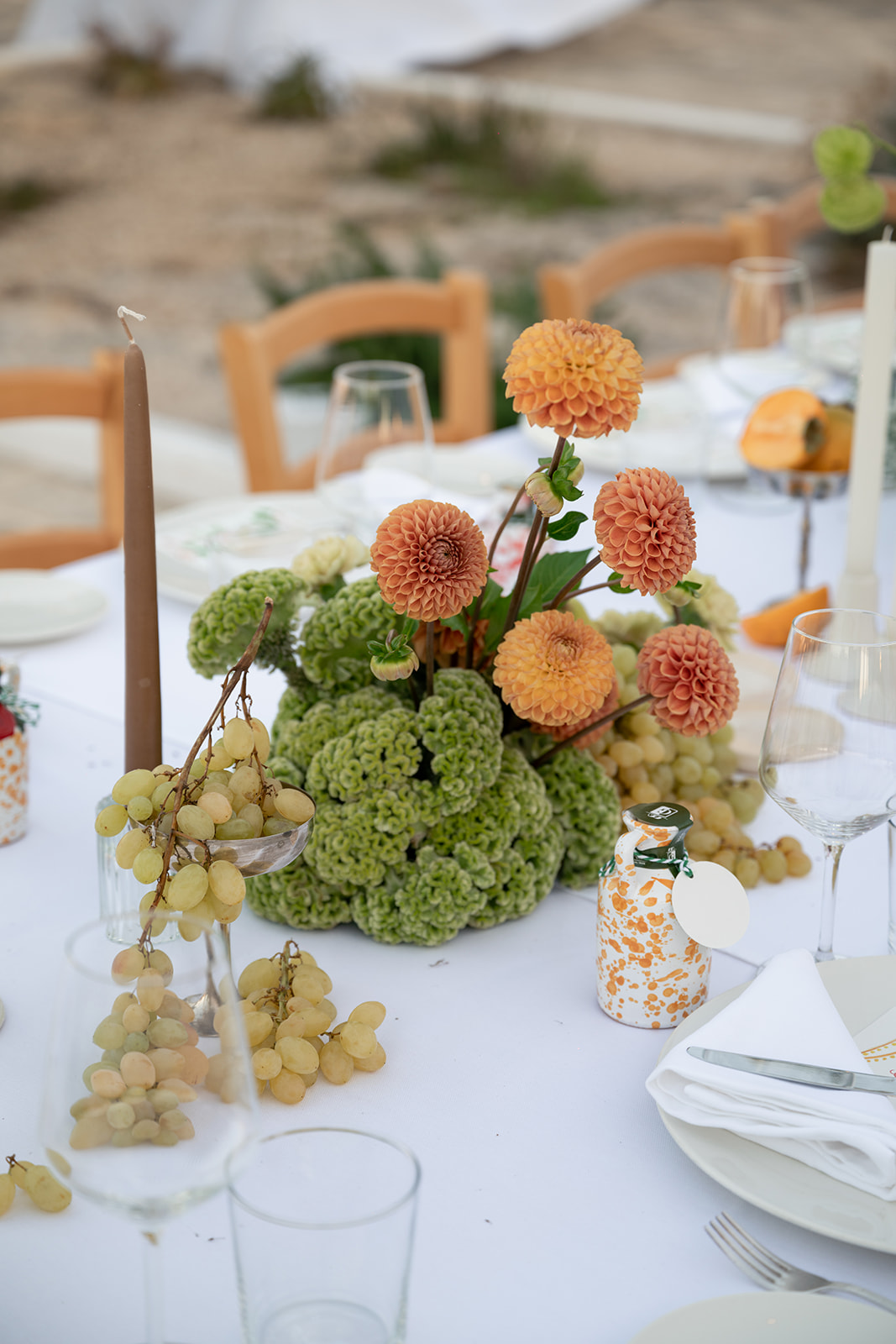 zinnia centerpieces
