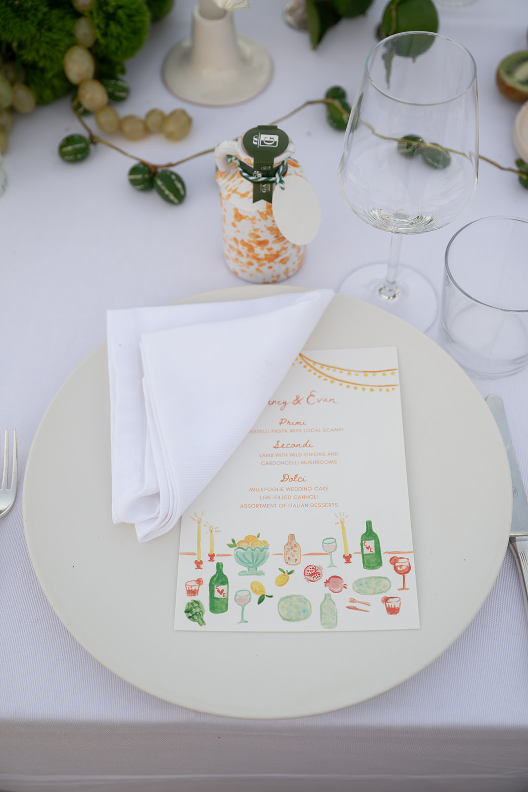 watercolor wedding menus