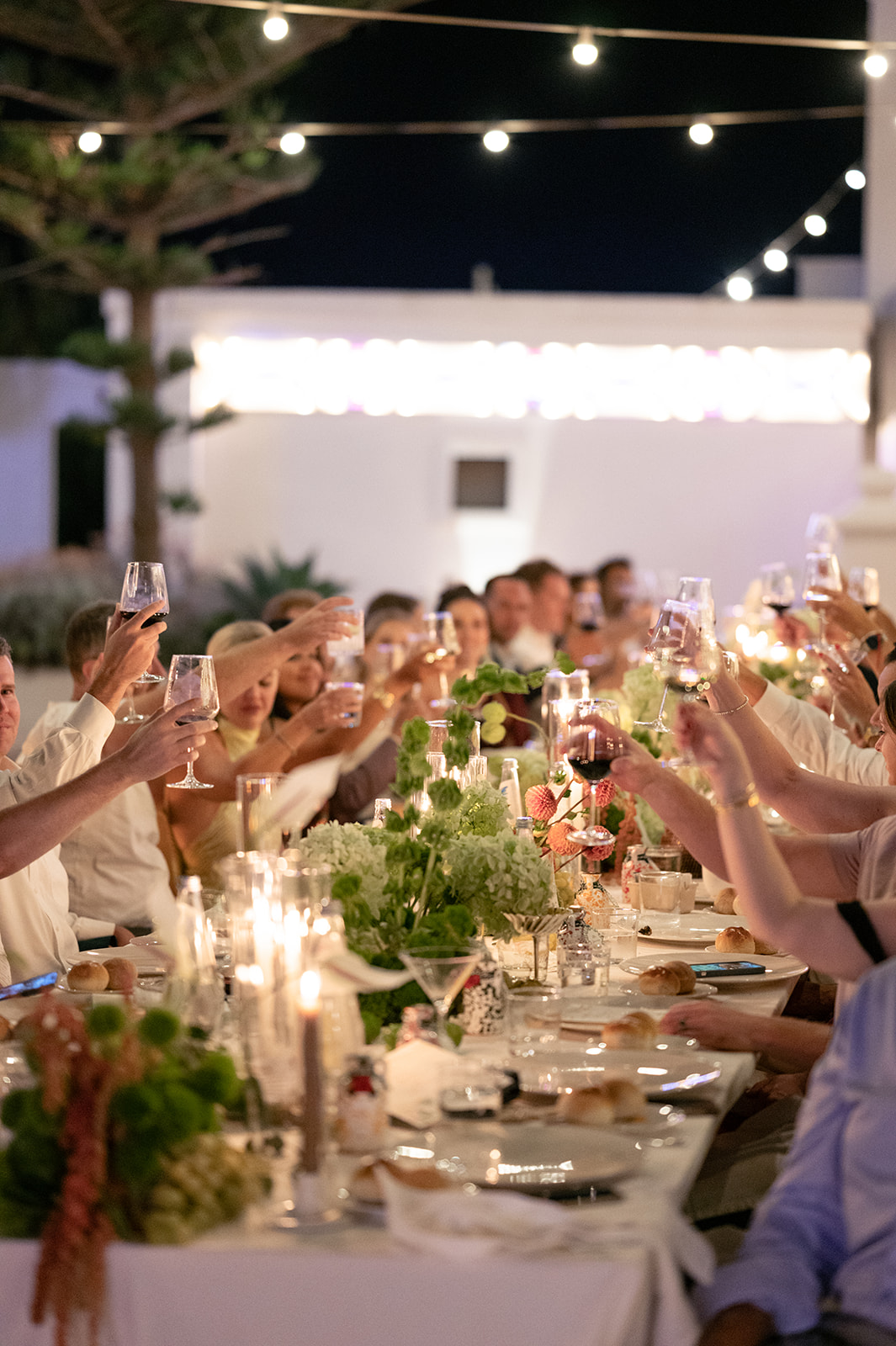 reception under string lights