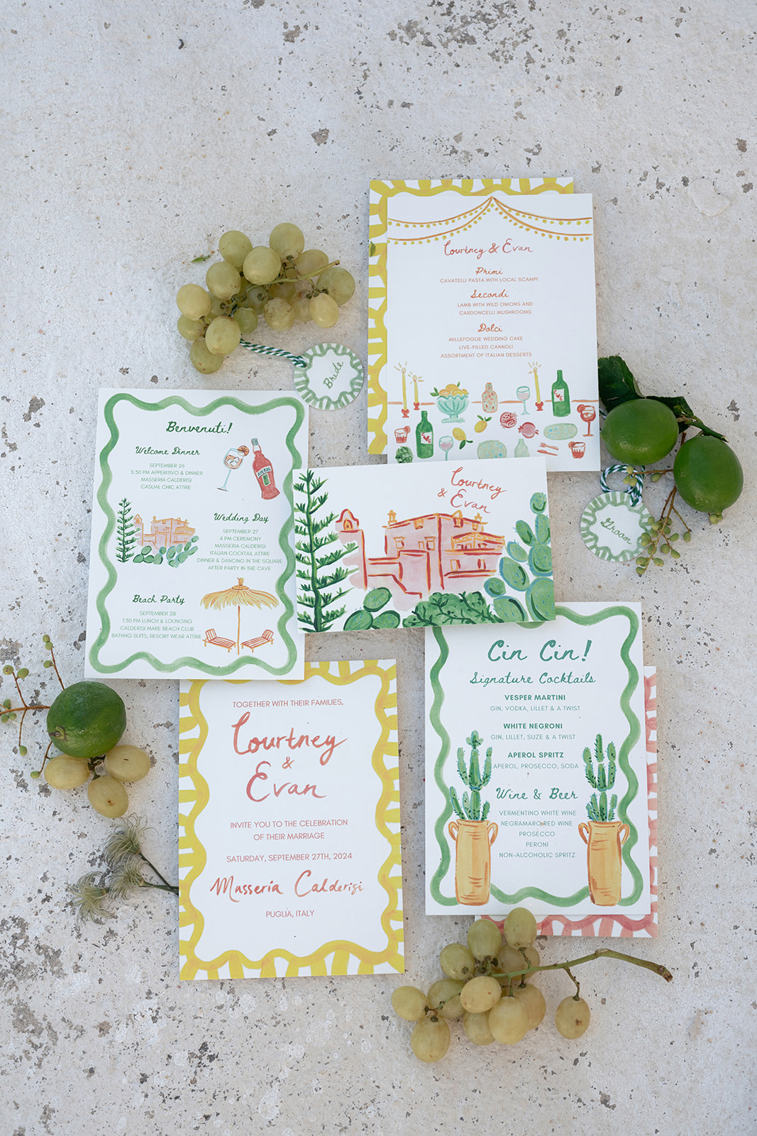 whimsical watercolor invitations