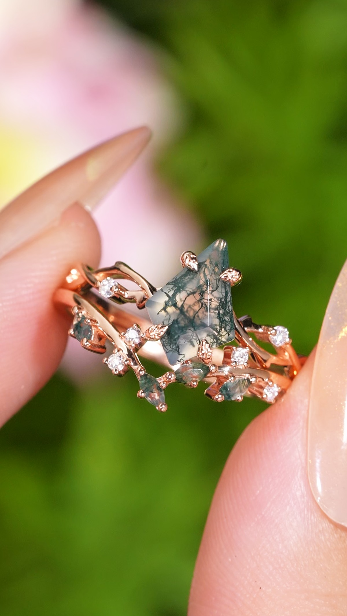iver-jewelry-kite-cut-moss-agate-leaf-and-vine-ring-set1
