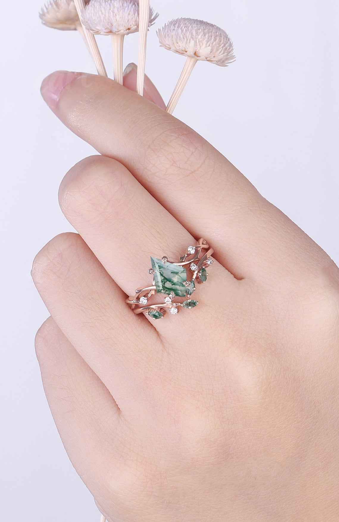 iver-jewelry-kite-cut-moss-agate-leaf-and-vine-ring-set2