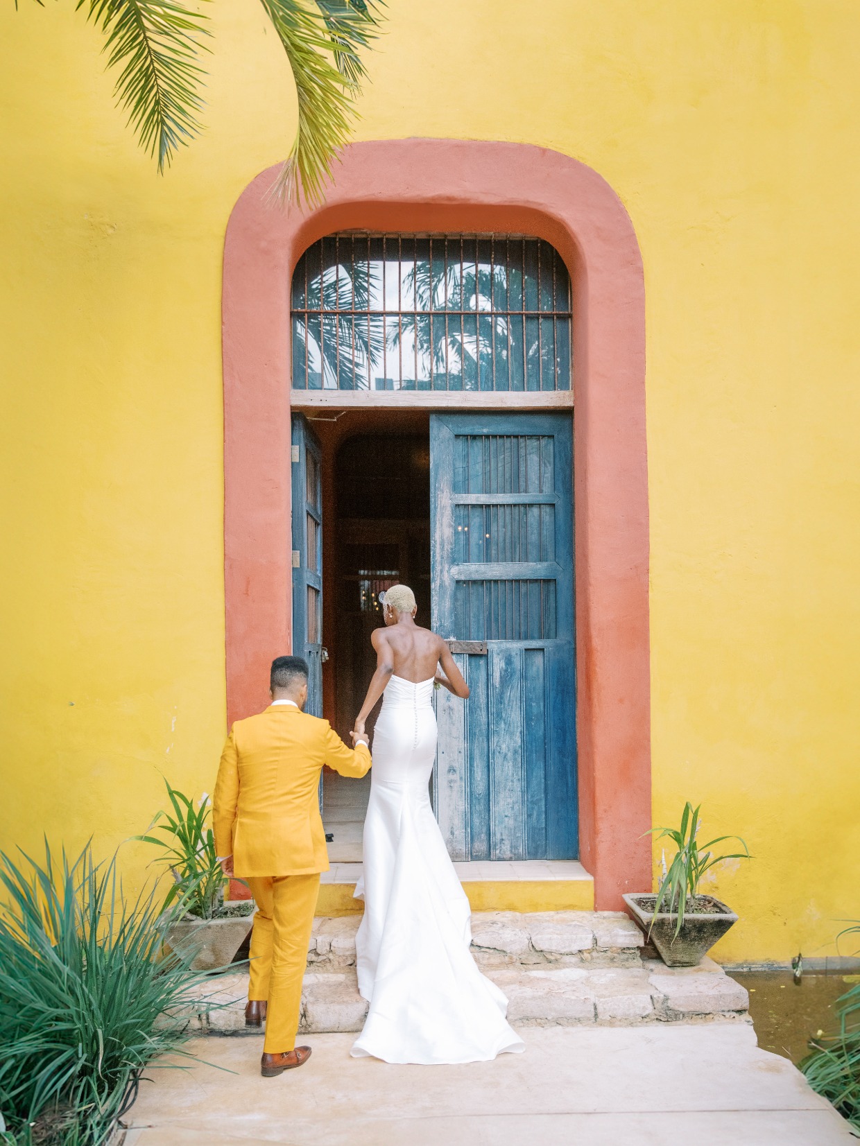colorful wedding venue in mexico Hacienda Sac Chich