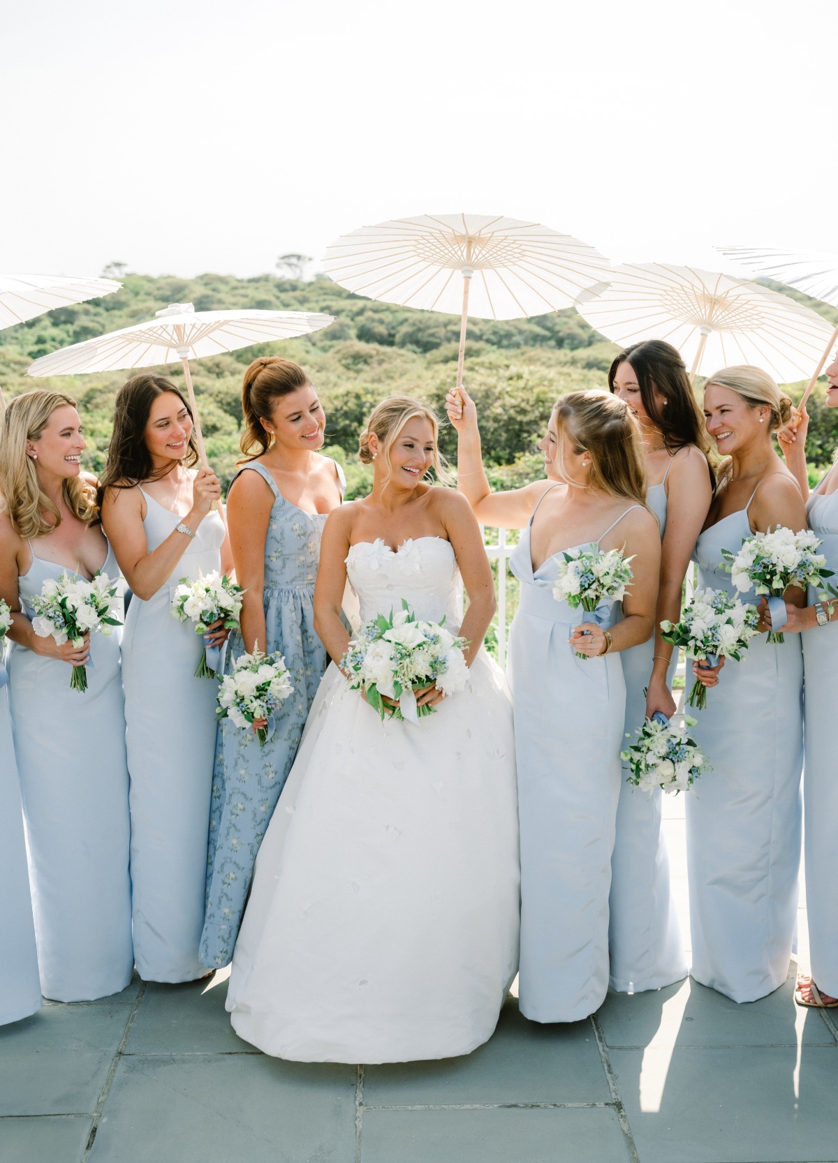 Nantucket blue bridesmaid dresses