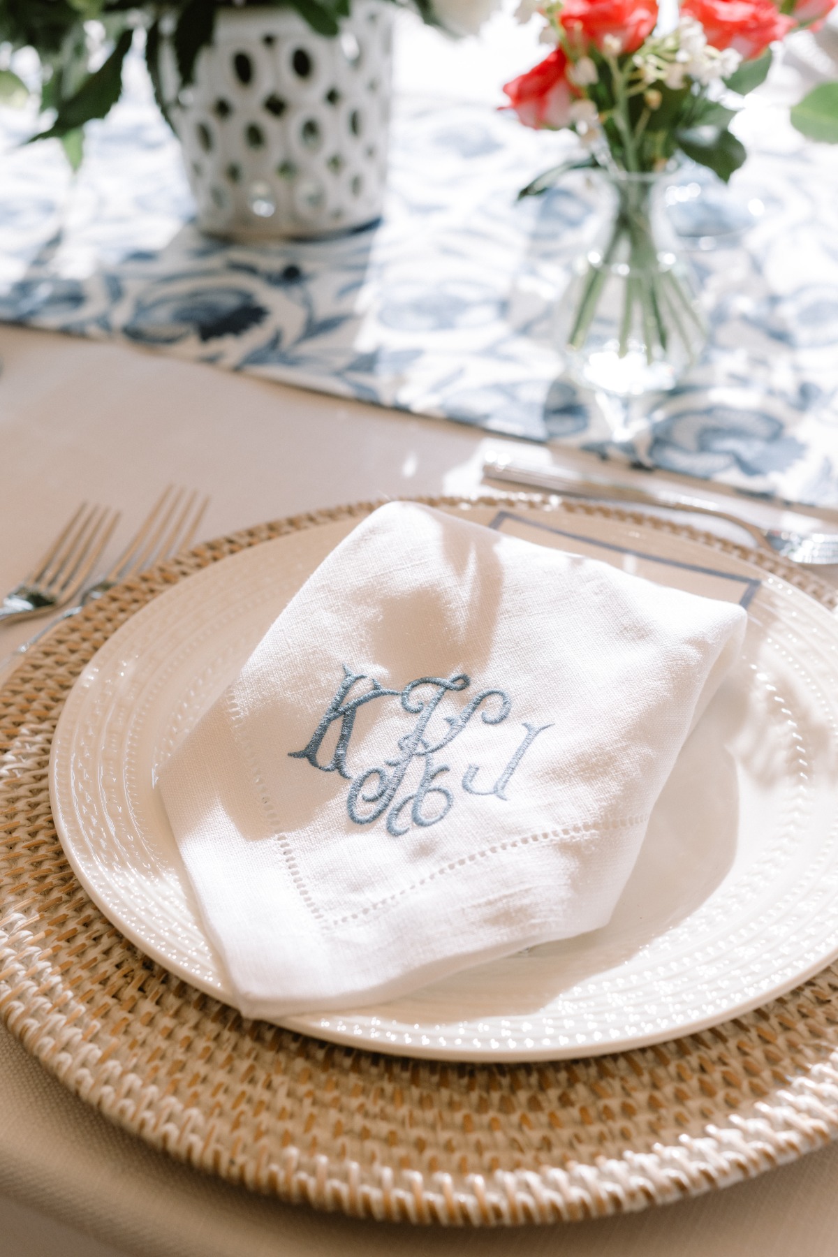 monogrammed fabric napkins
