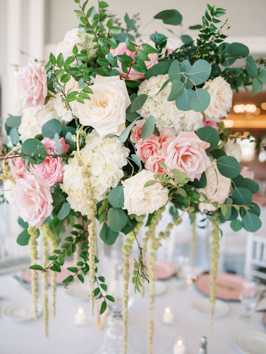 pink wedding centerpieces