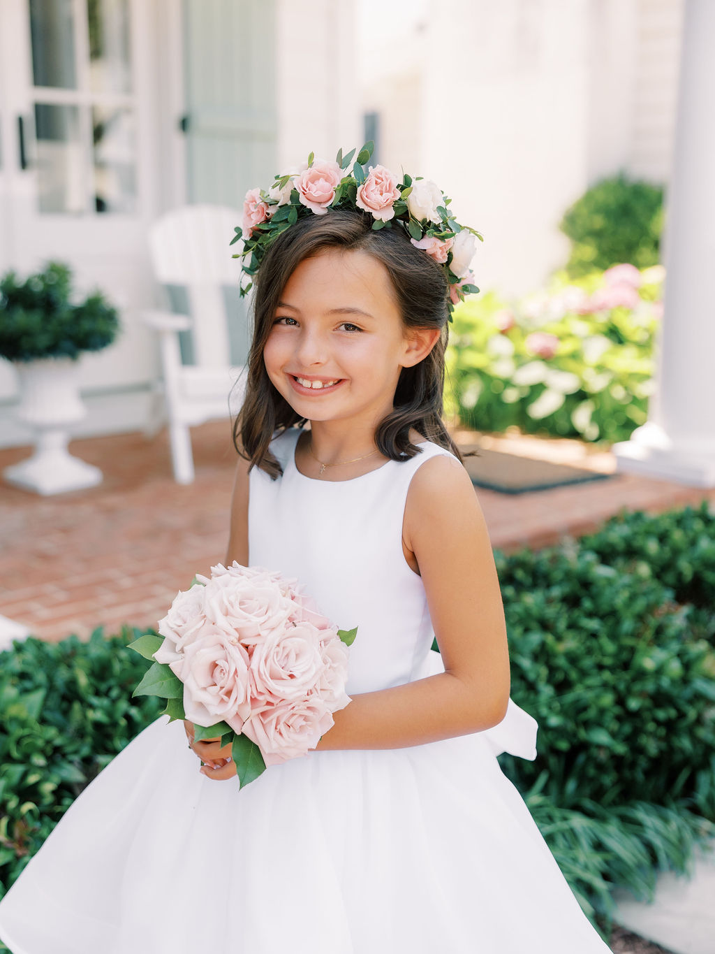 flower girl with rose crown