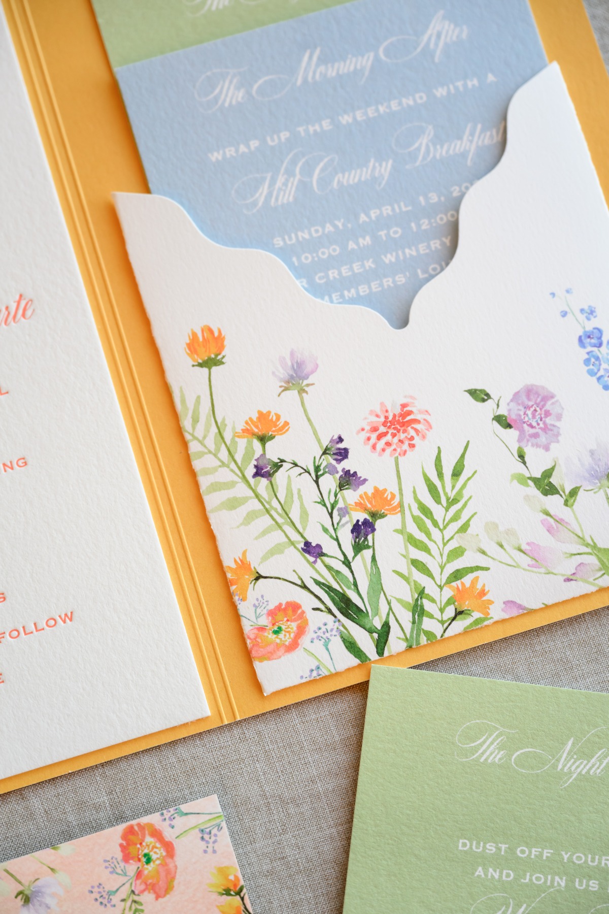 watercolor wedding invitation suite
