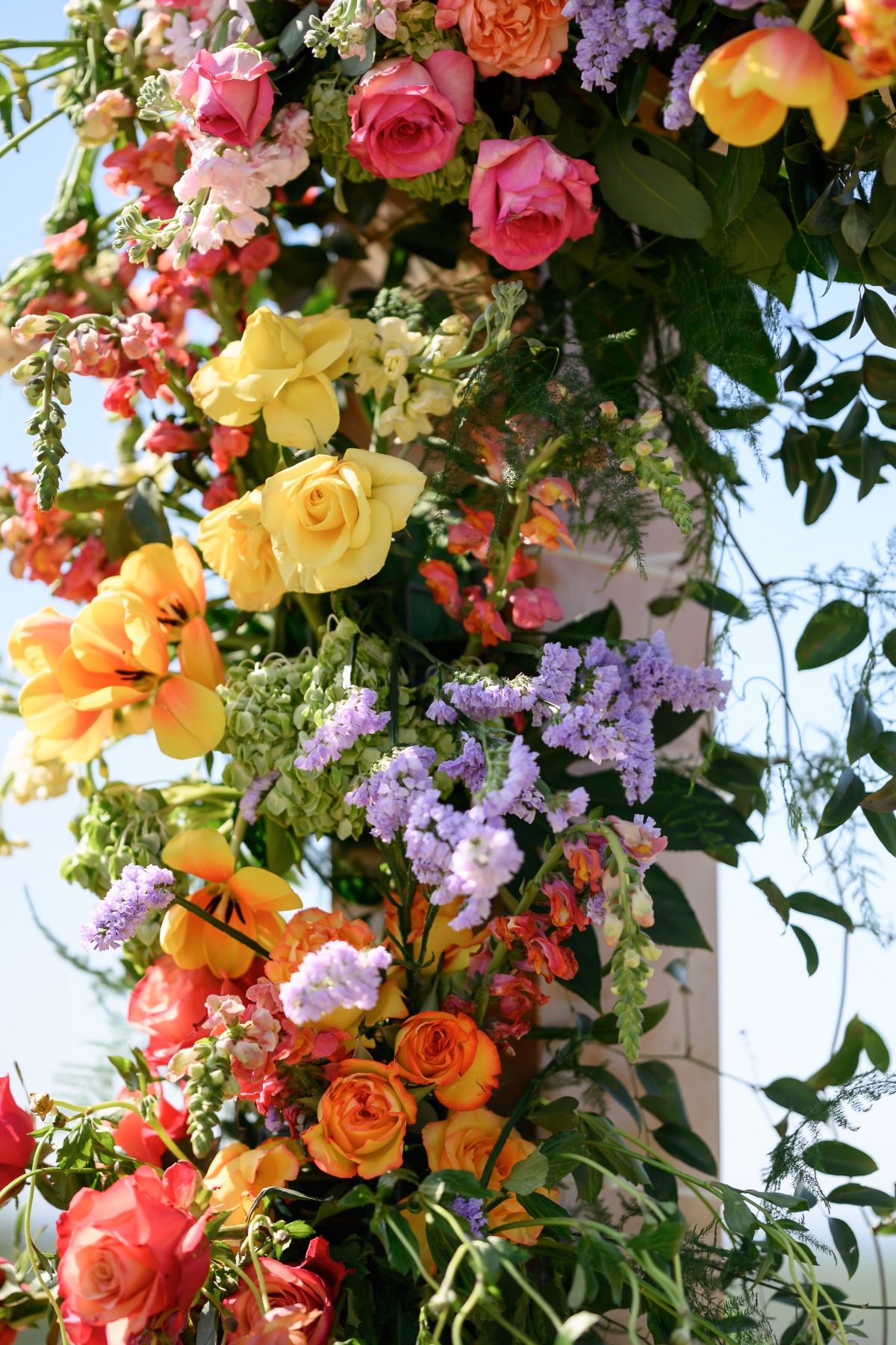 rainbow wedding flower ideas