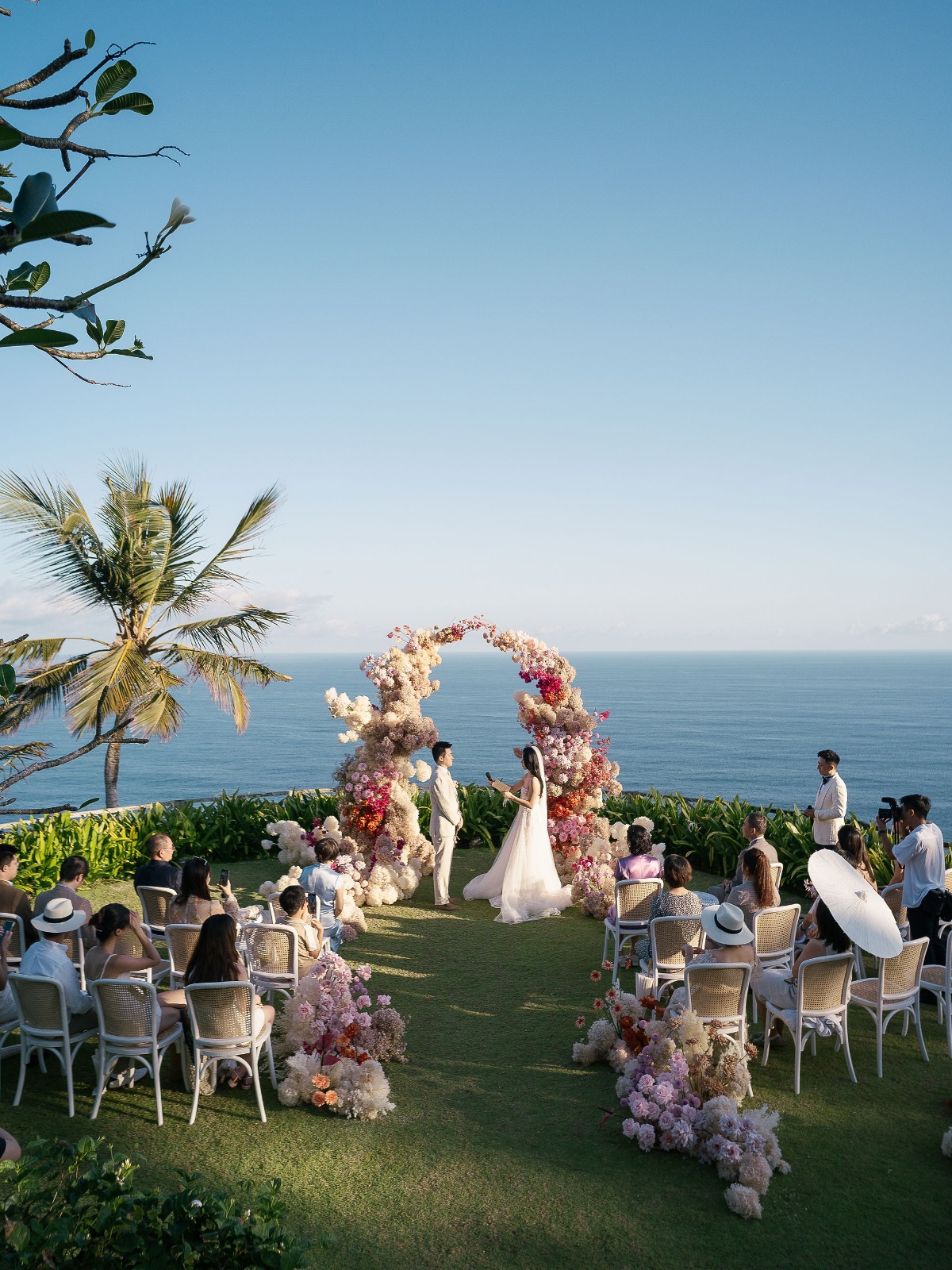 oceanfront Bali wedding ceremony decor