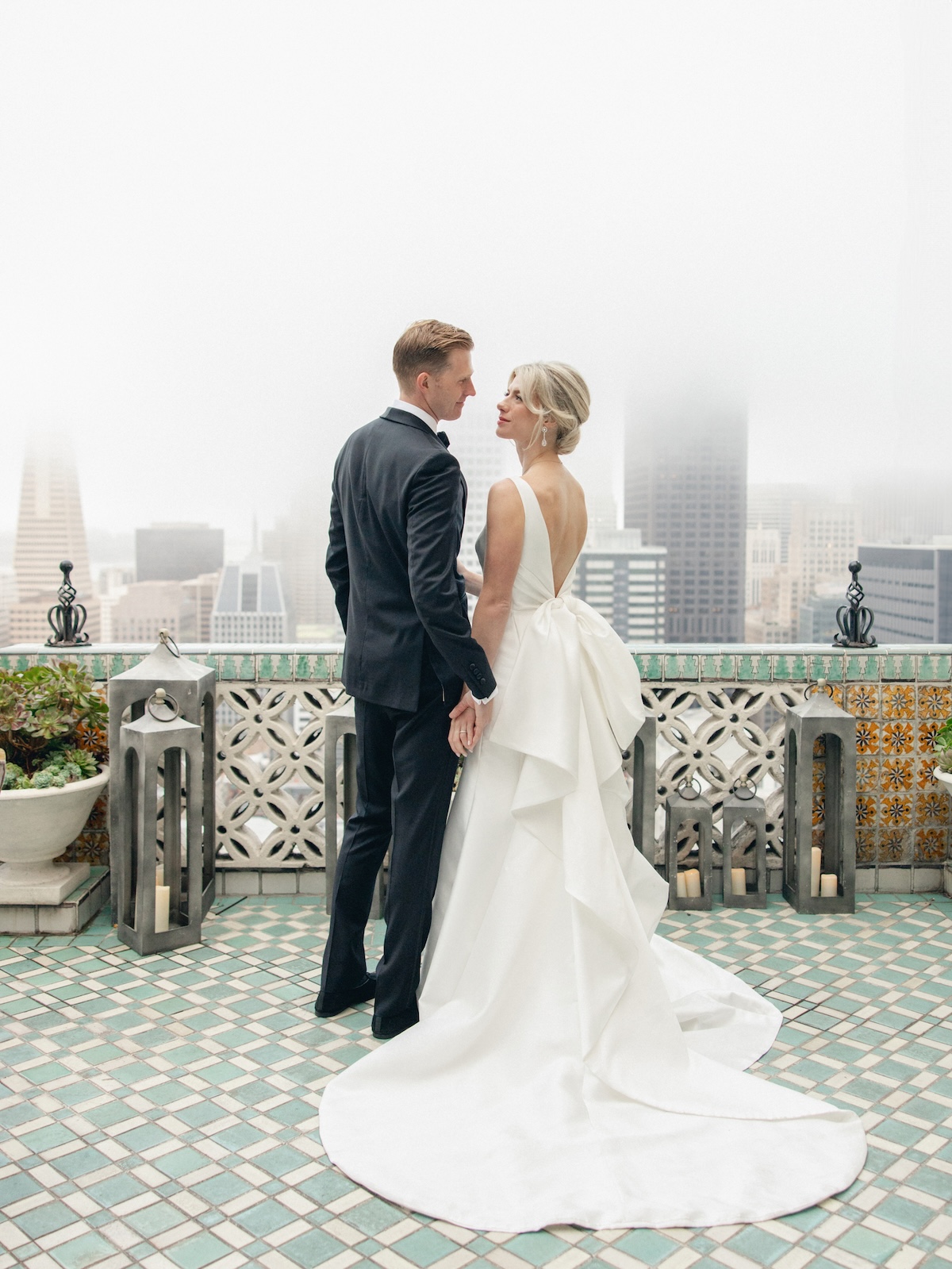 wedding with bow back