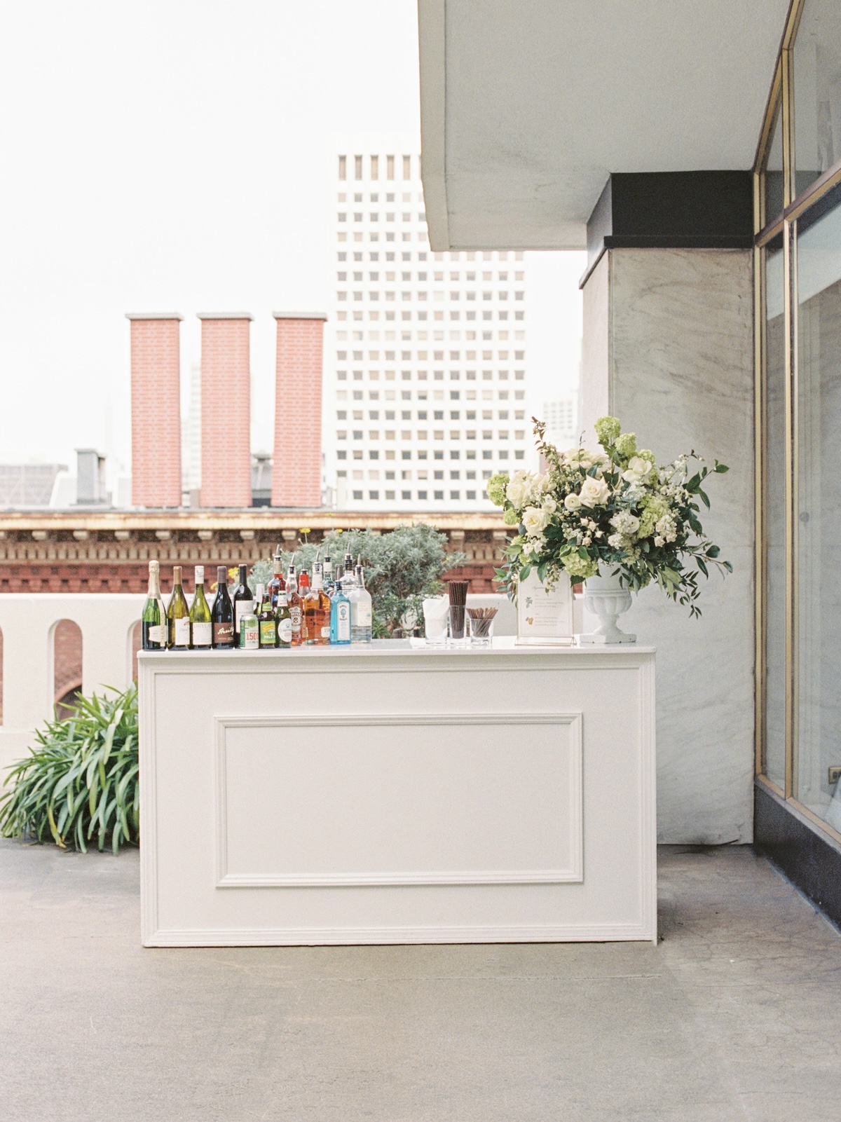 white wedding bar