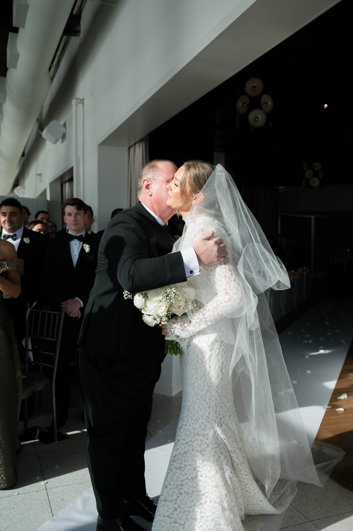 black and white wedding ceremony