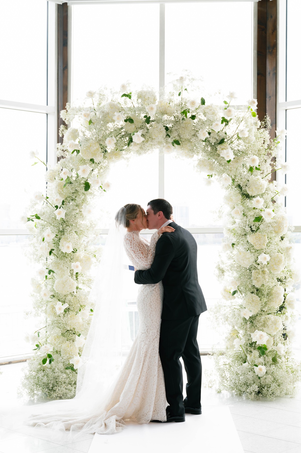 oversized white floral arch