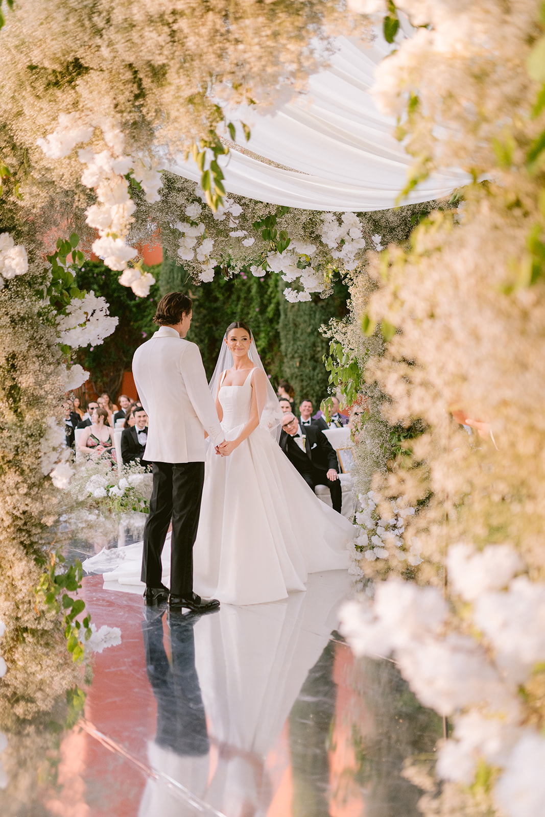 mirrored aisle for wedding ceremony