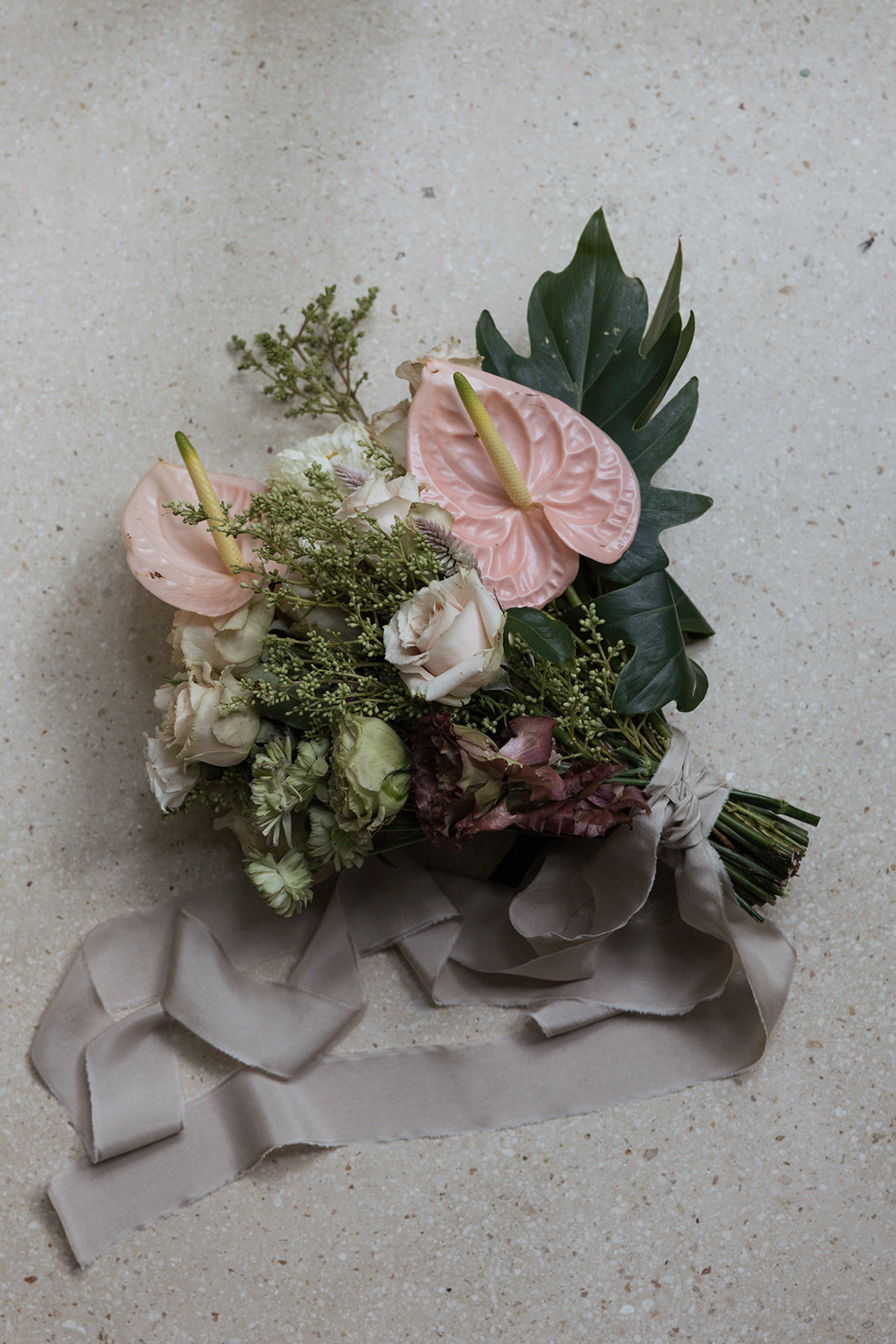 pastel tropical wedding bouquet 