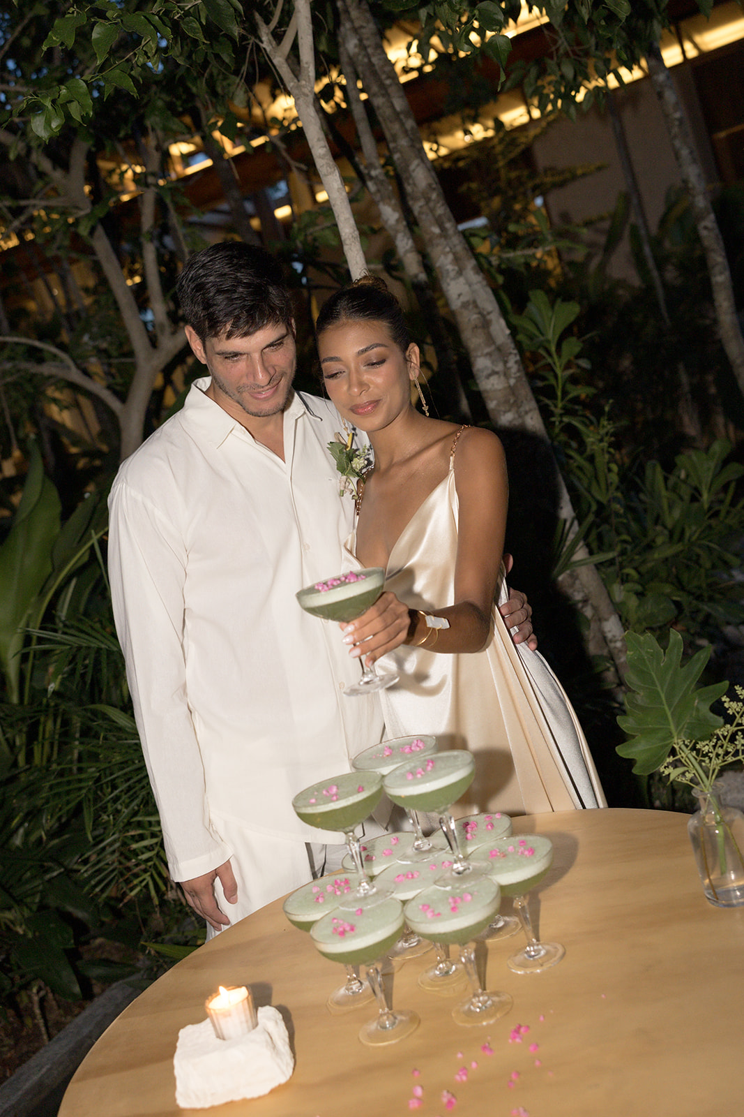 cocktail tower at wedding